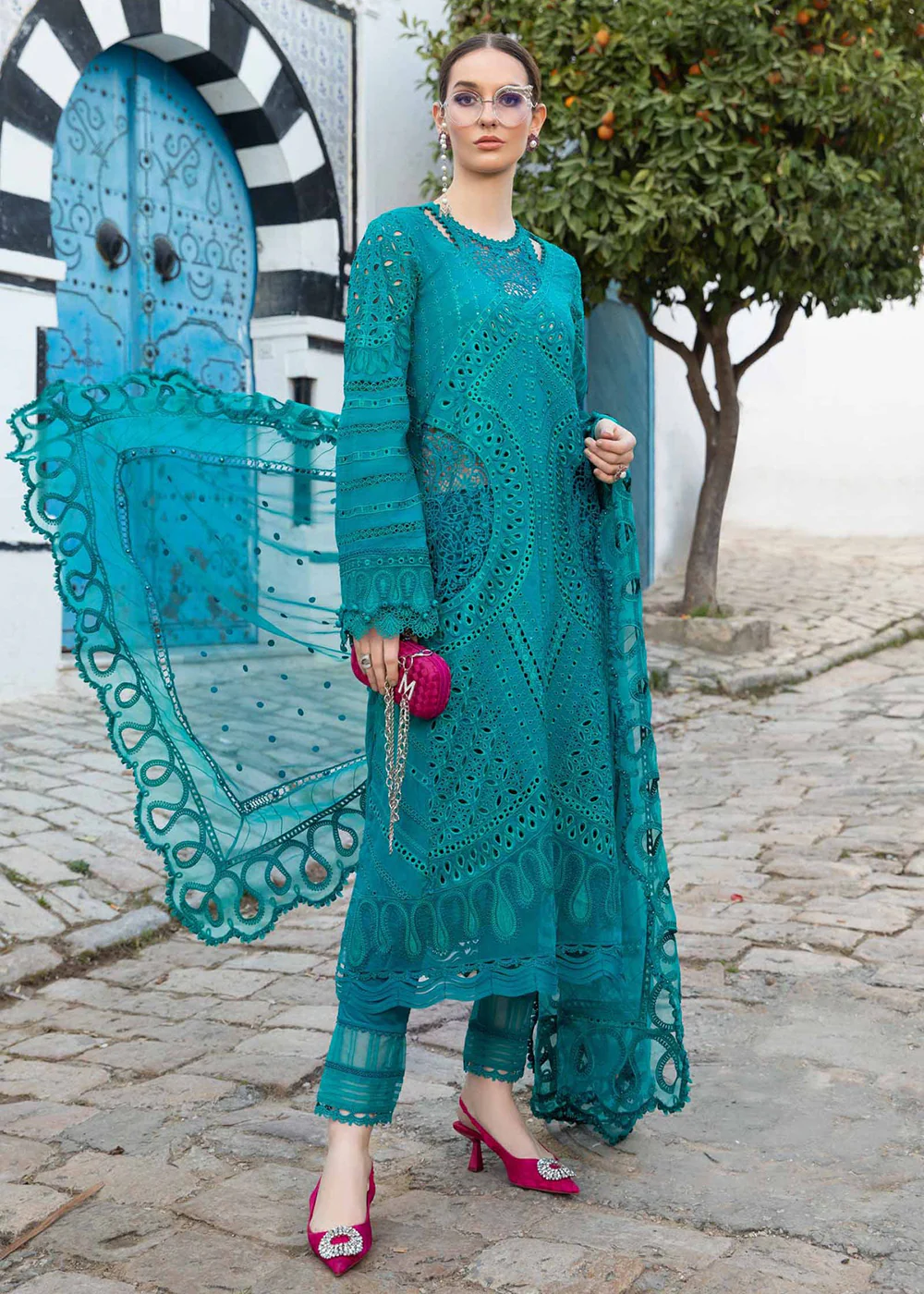 Unstitched Voyage a' Luxe Lawn '24 by Maria B | D-2402-A - Image 5