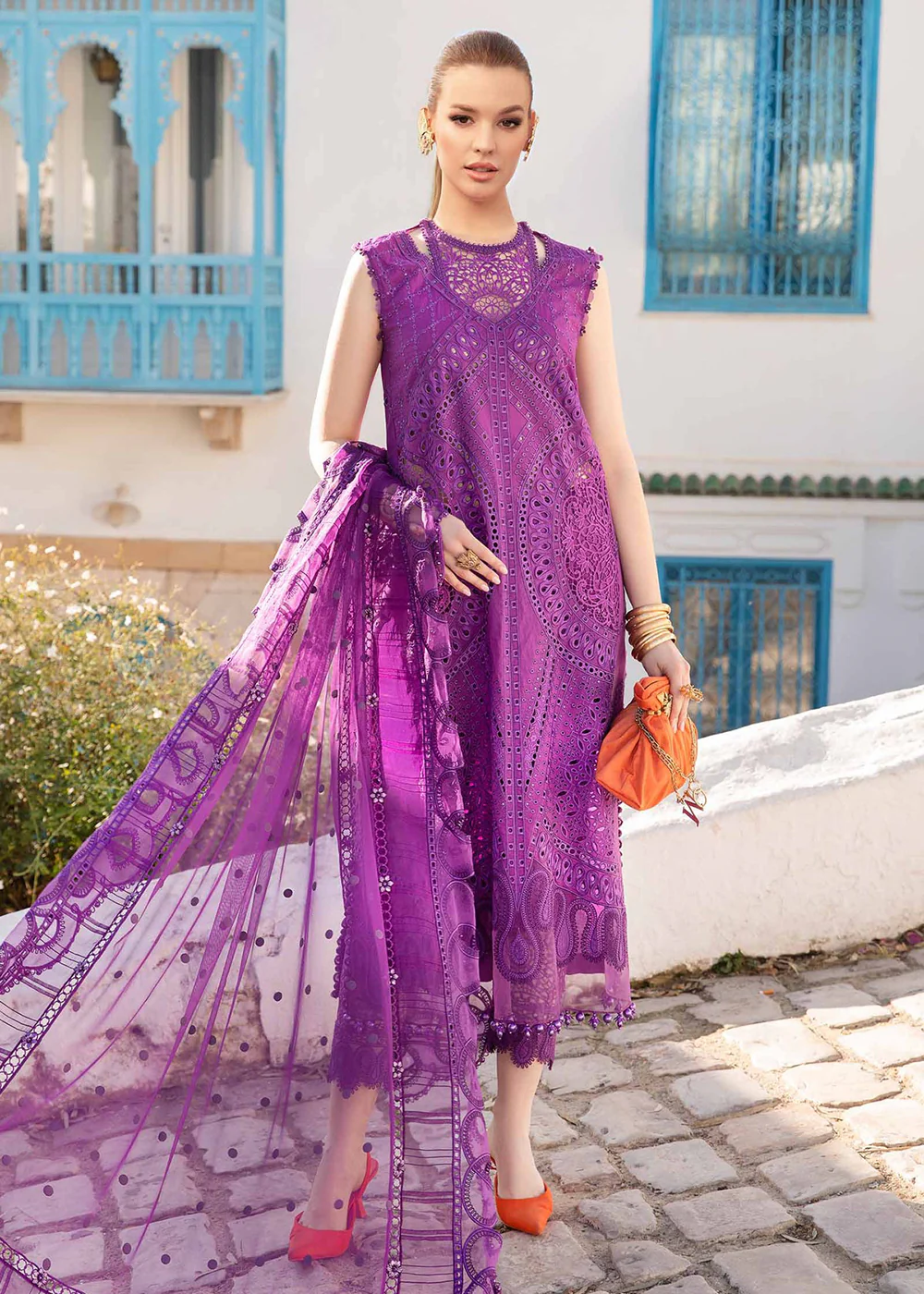 Unstitched Voyage a' Luxe Lawn '24 by Maria B | D-2402-B