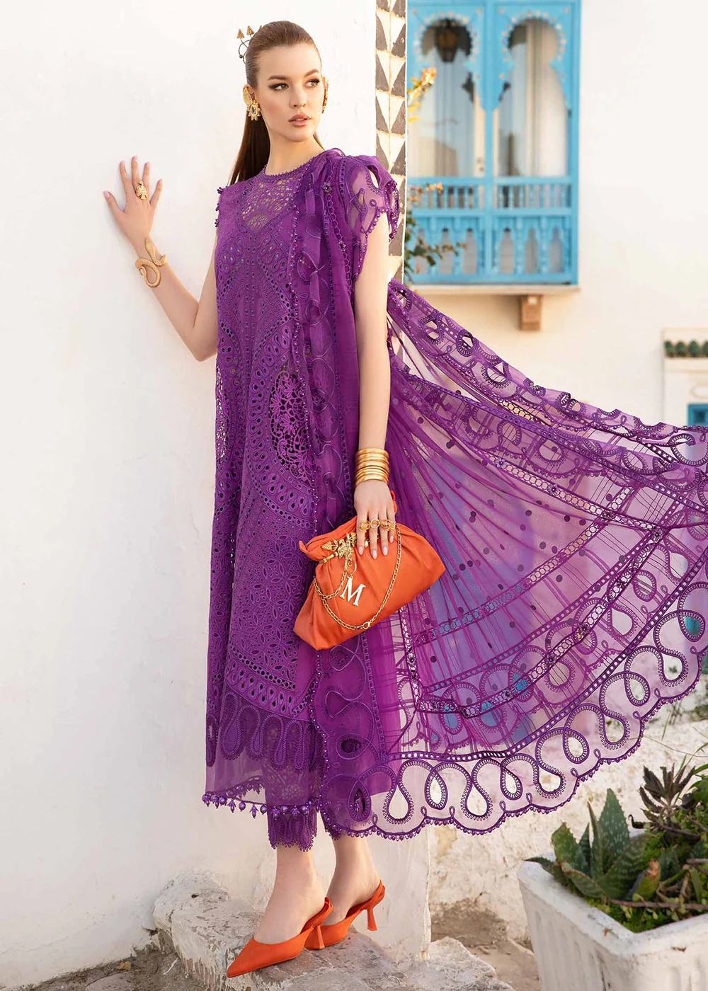 Unstitched Voyage a' Luxe Lawn '24 by Maria B | D-2402-B - Image 6