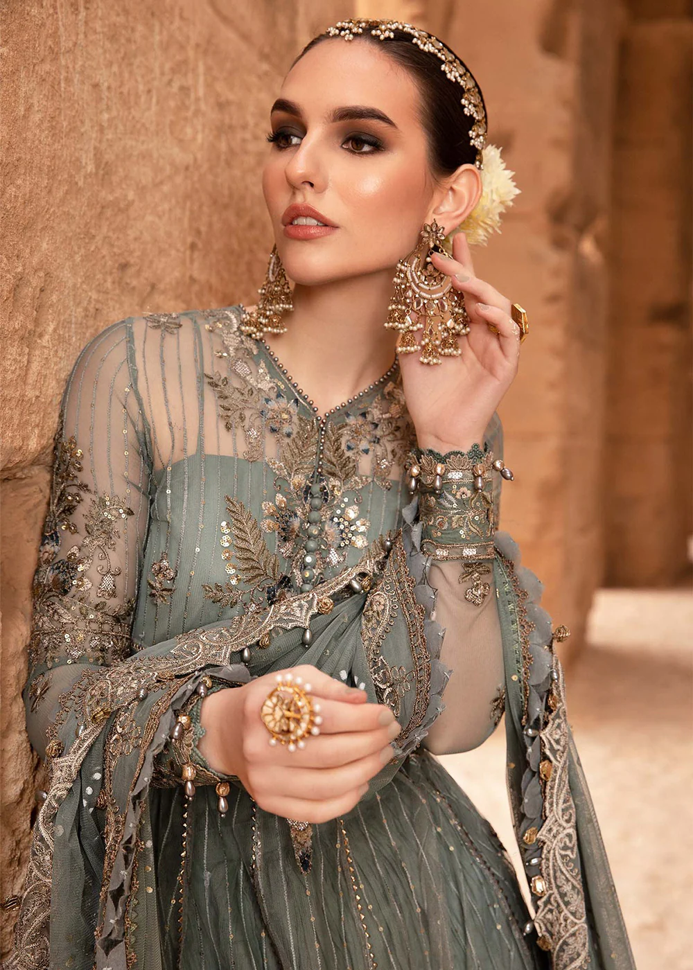 Unstitched Voyage a' Luxe Lawn '24 by Maria B | D-2403-A - Image 2