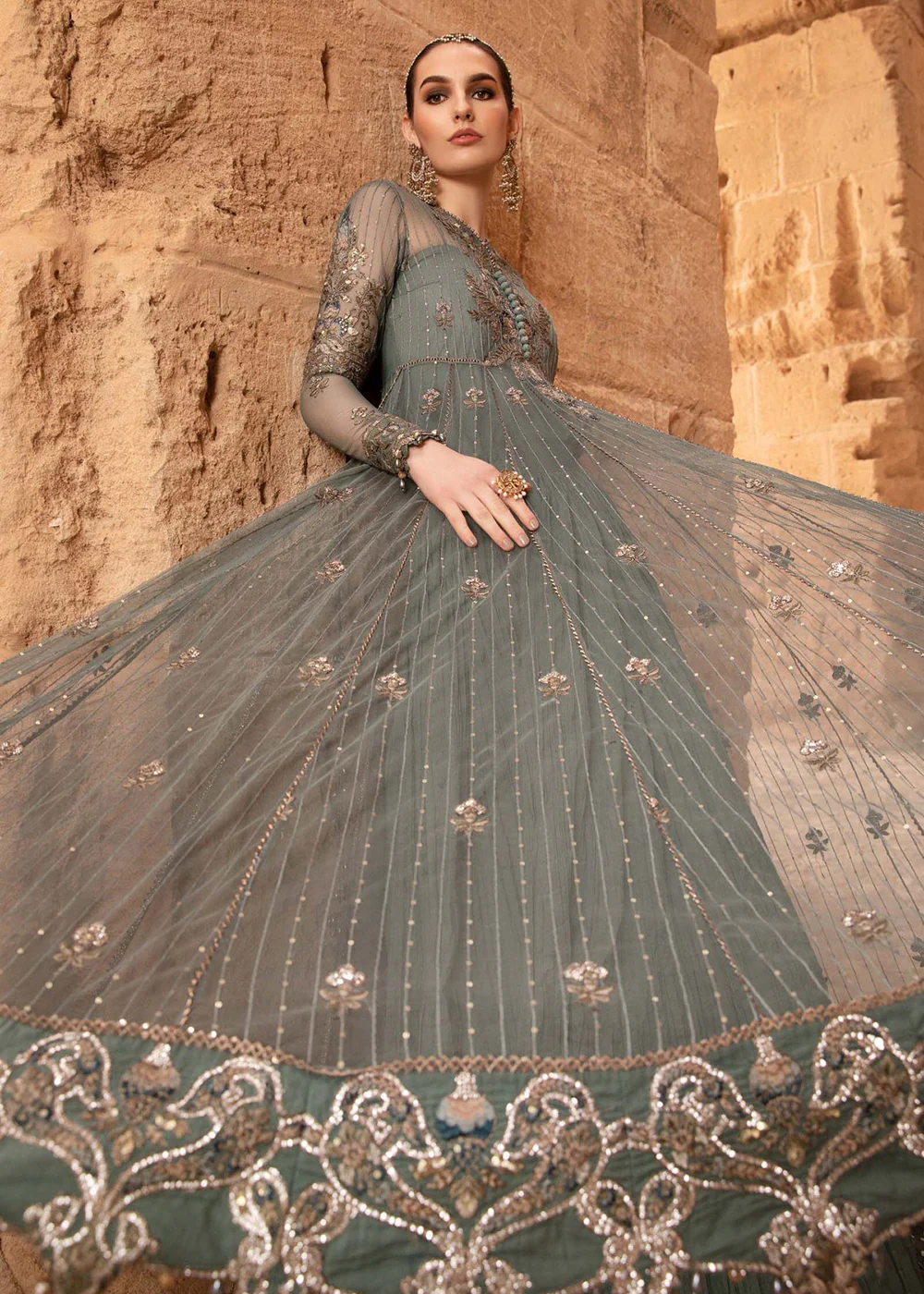 Unstitched Voyage a' Luxe Lawn '24 by Maria B | D-2403-A - Image 5