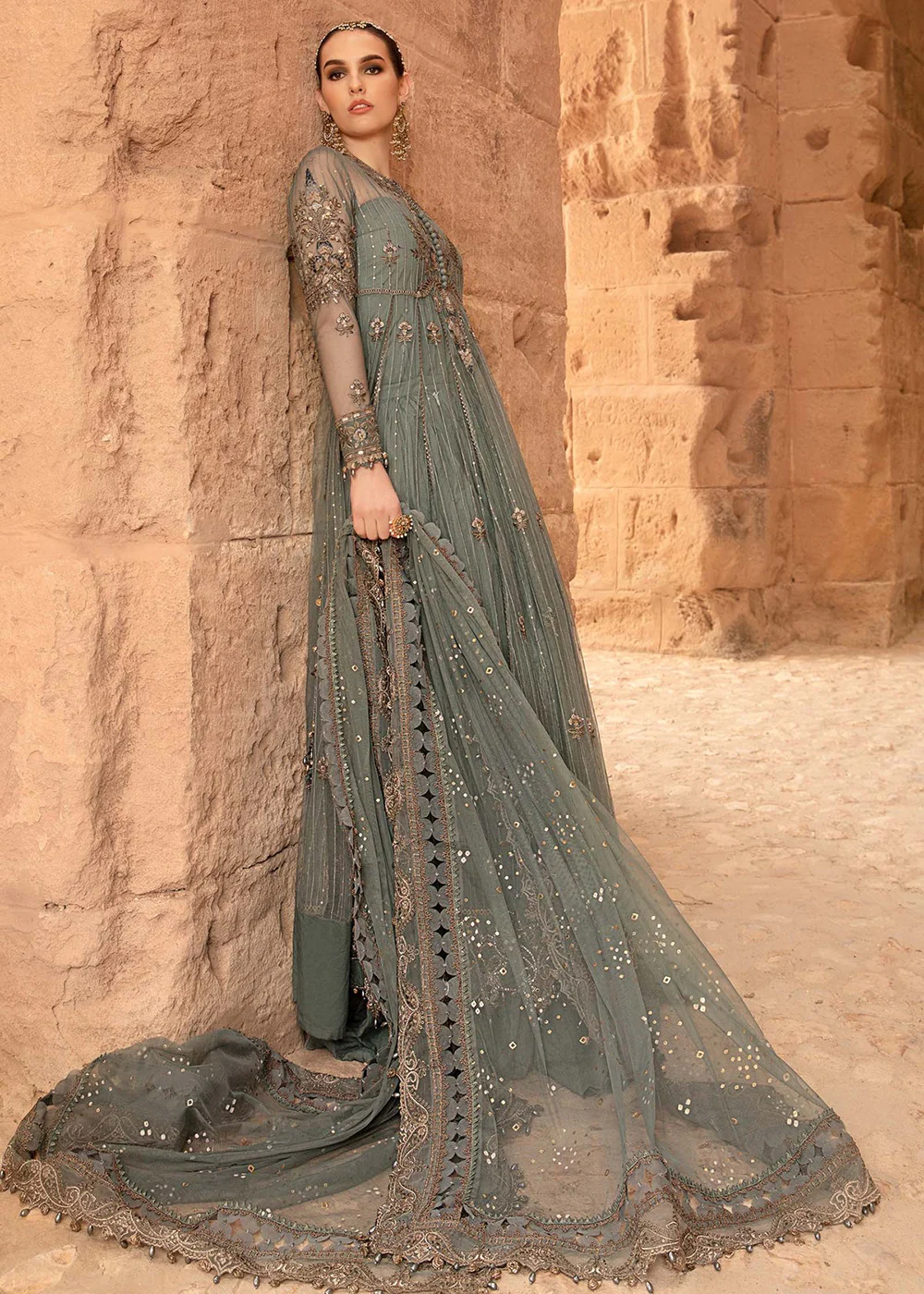 Unstitched Voyage a' Luxe Lawn '24 by Maria B | D-2403-A - Image 7
