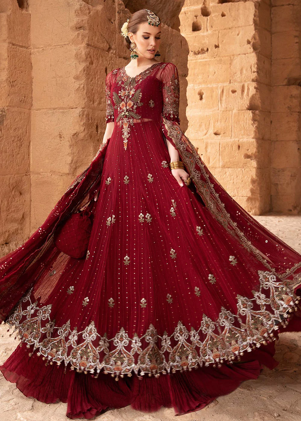Unstitched Voyage a' Luxe Lawn '24 by Maria B | D-2403-B - Image 4