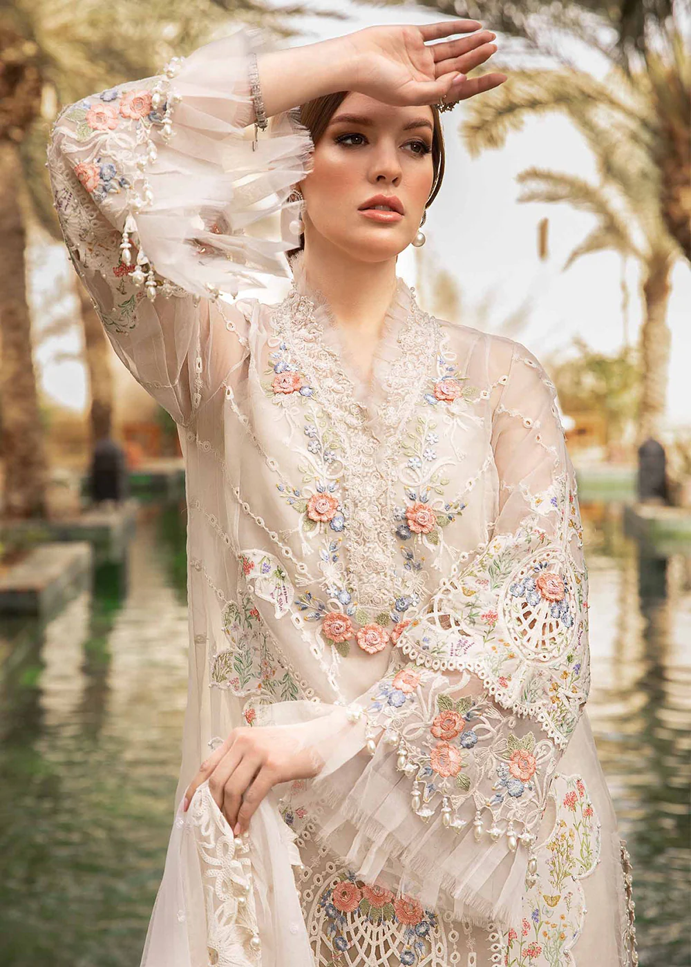 Unstitched Voyage a' Luxe Lawn '24 by Maria B | D-2405-A - Image 6