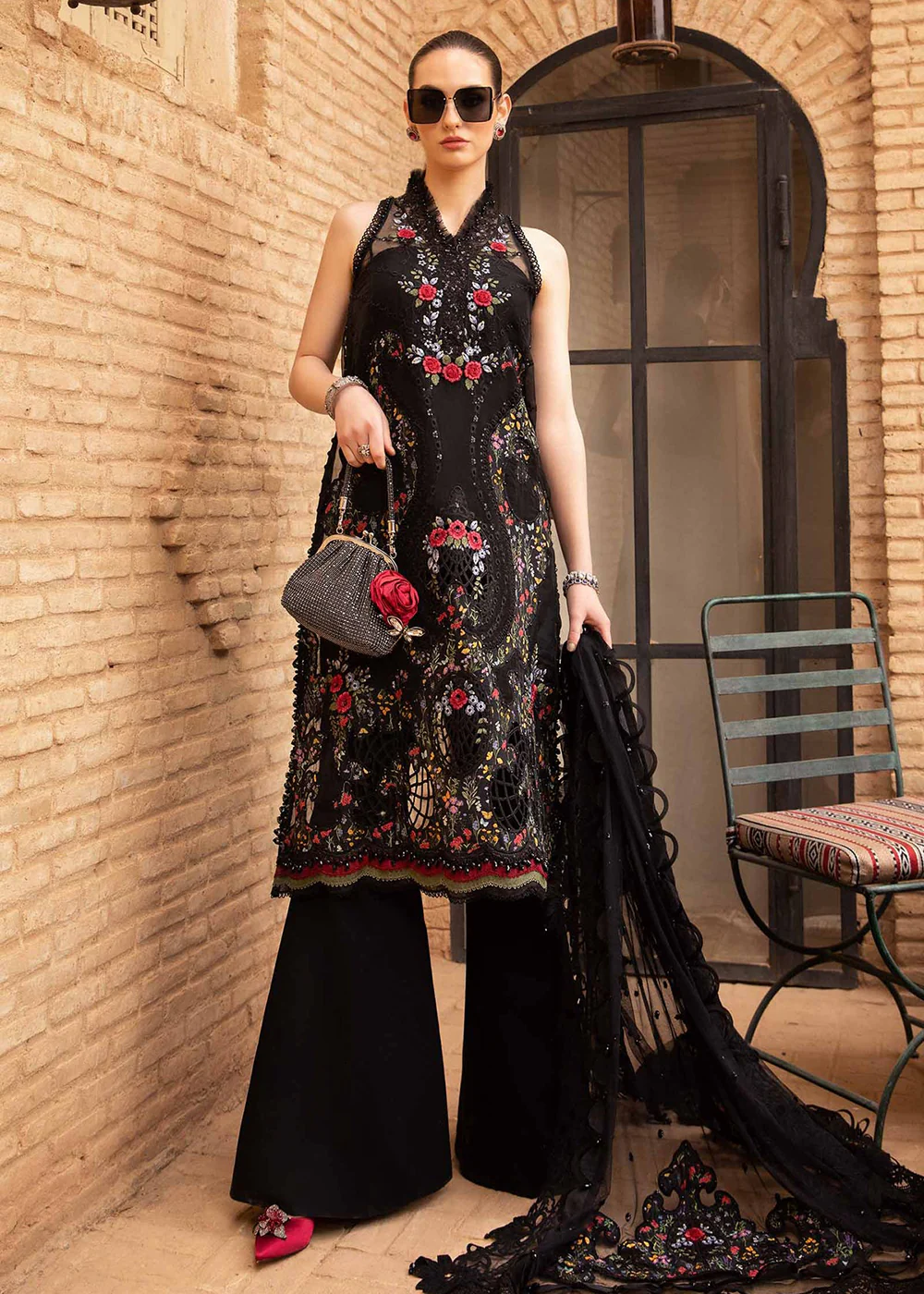 Unstitched Voyage a' Luxe Lawn '24 by Maria B | D-2405-B - Image 4
