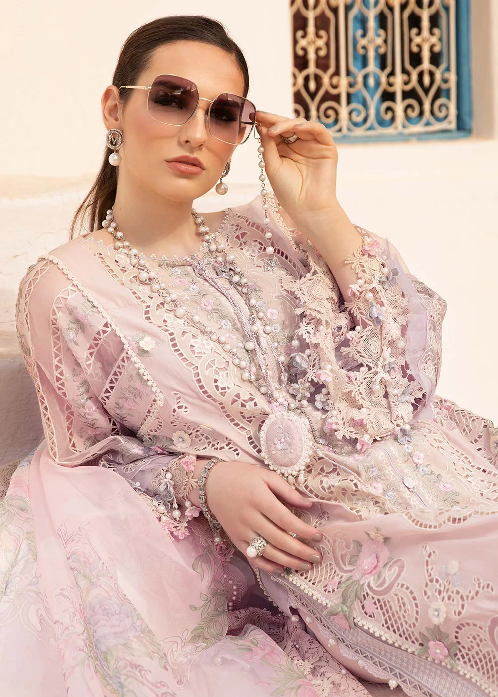 Unstitched Voyage a' Luxe Lawn '24 by Maria B | D-2406-A - Image 5