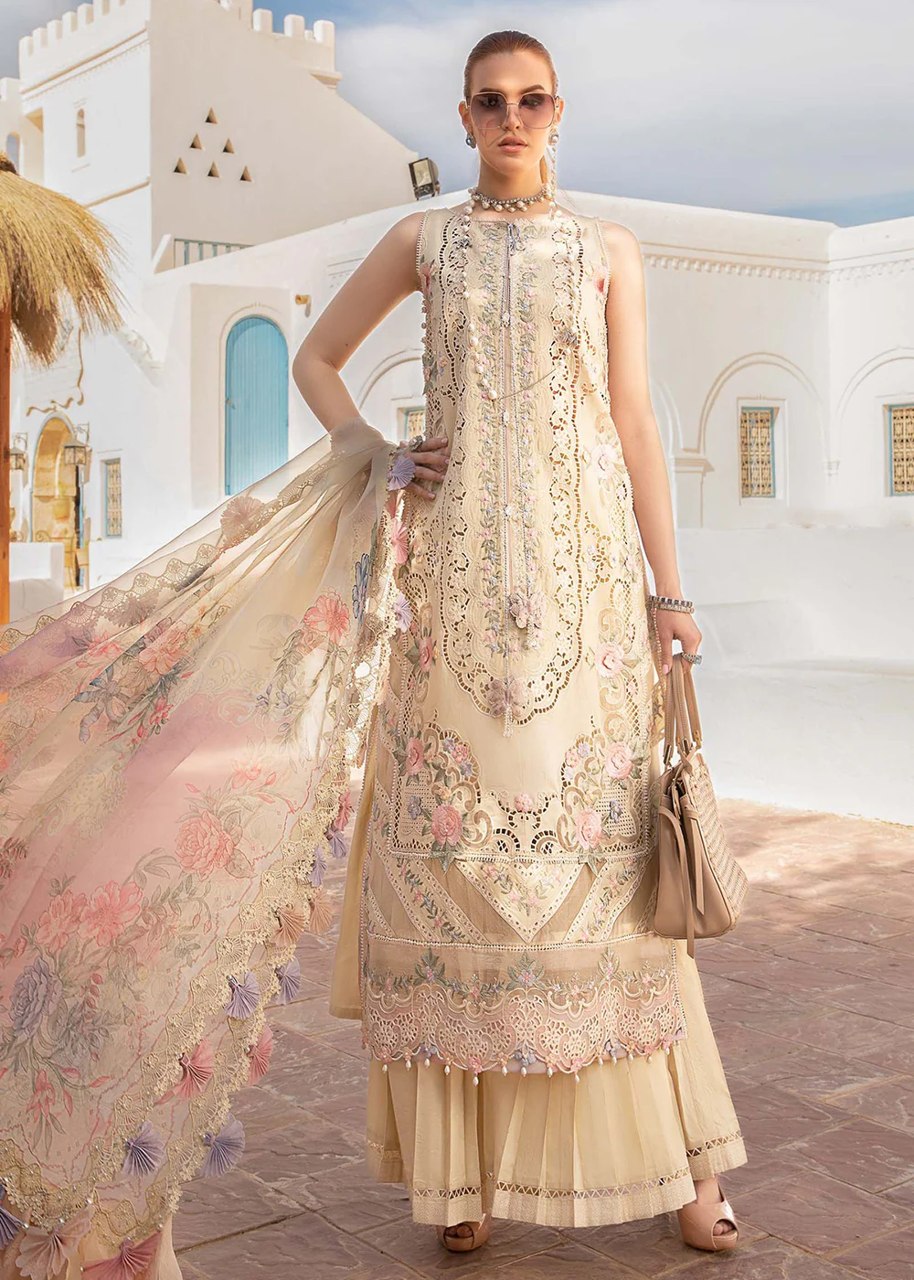 Unstitched Voyage a' Luxe Lawn '24 by Maria B | D-2406-B