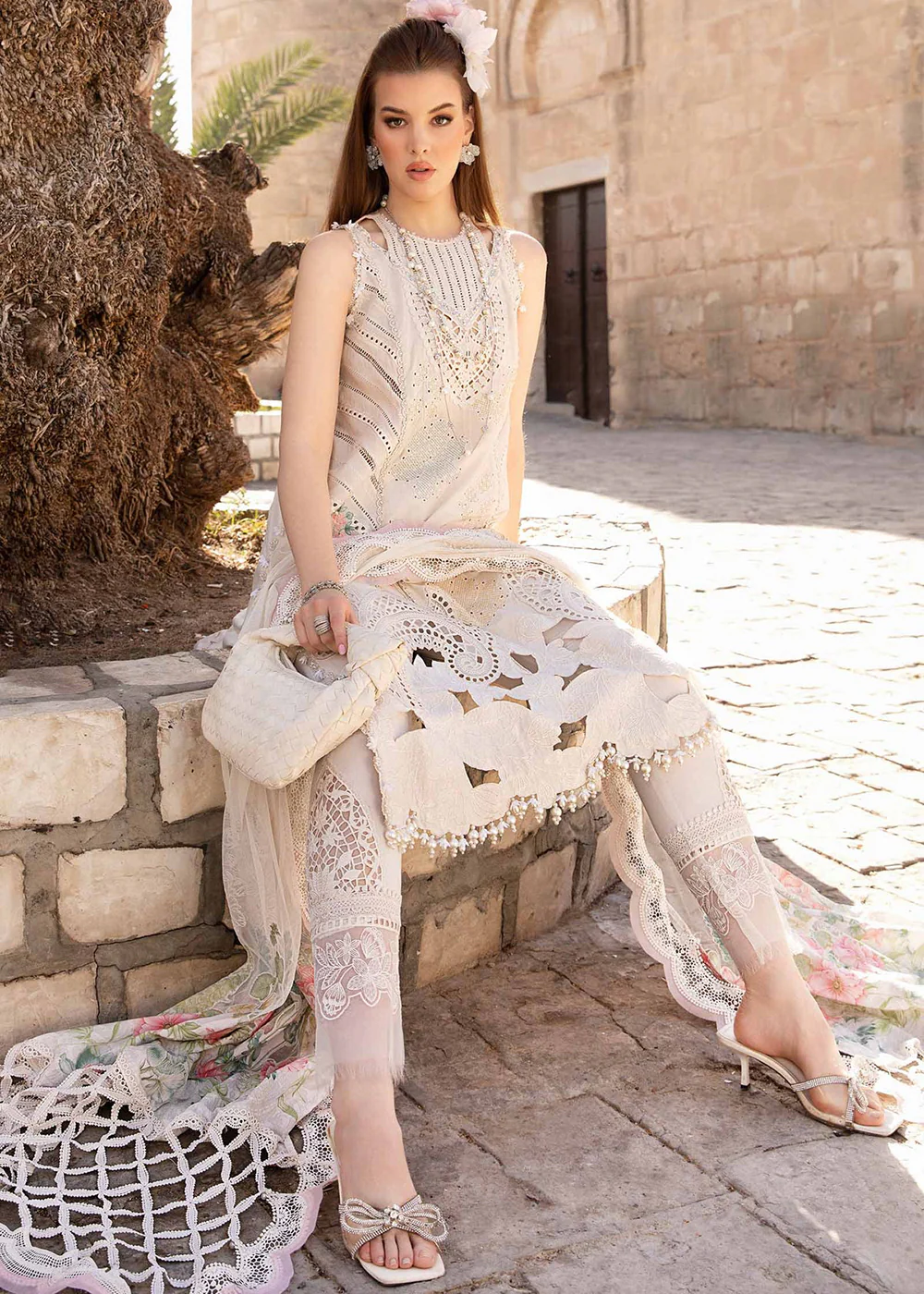 Unstitched Voyage a' Luxe Lawn '24 by Maria B | D-2407-A - Image 4