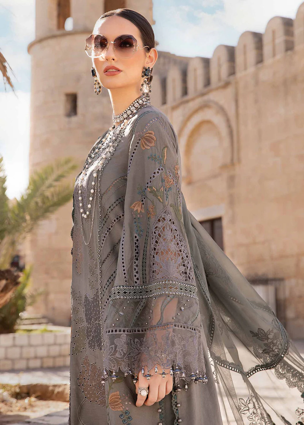 Unstitched Voyage a' Luxe Lawn '24 by Maria B | D-2407-B - Image 3