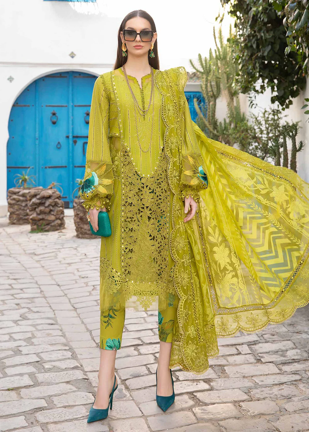 Unstitched Voyage a' Luxe Lawn '24 by Maria B | D-2408-A