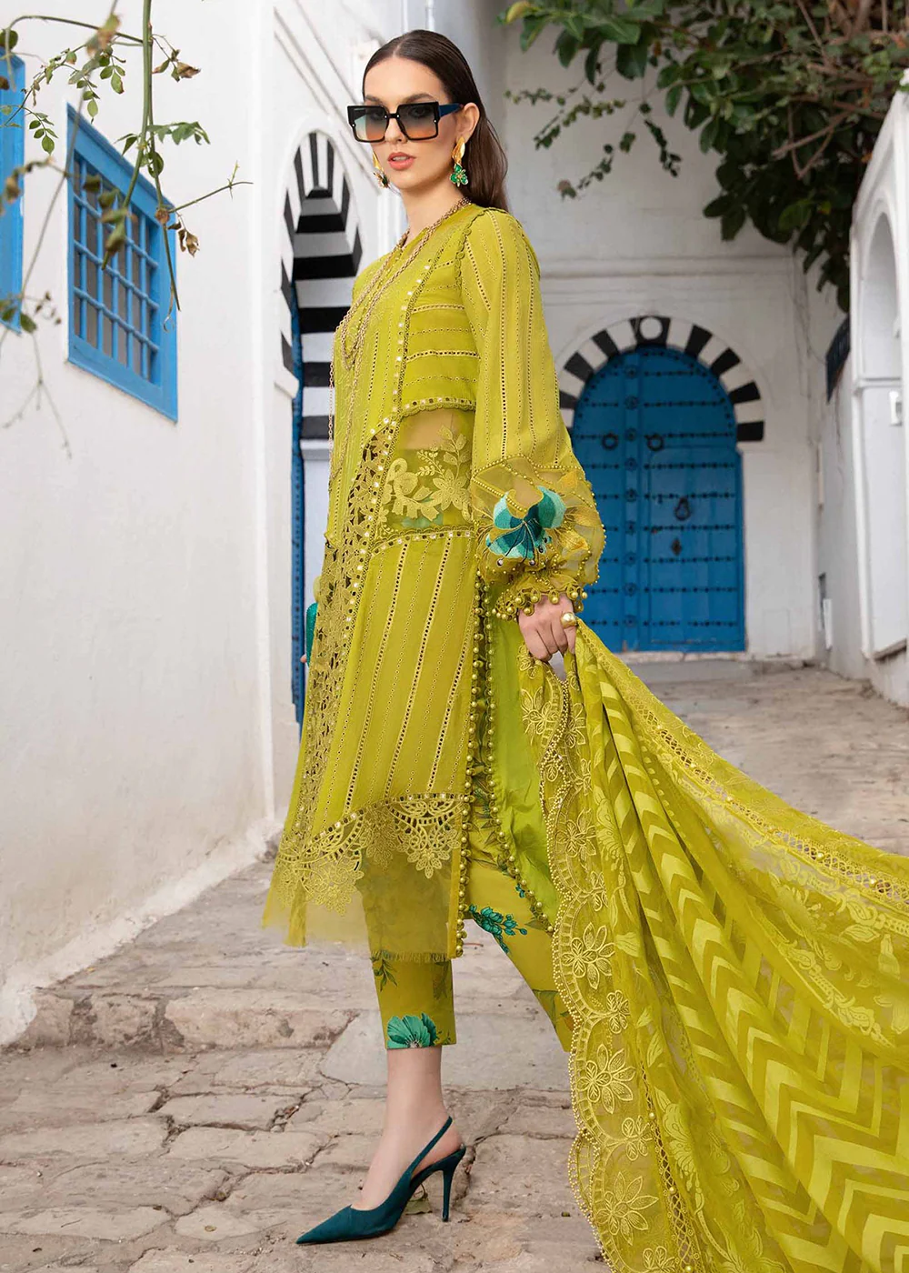 Unstitched Voyage a' Luxe Lawn '24 by Maria B | D-2408-A - Image 3