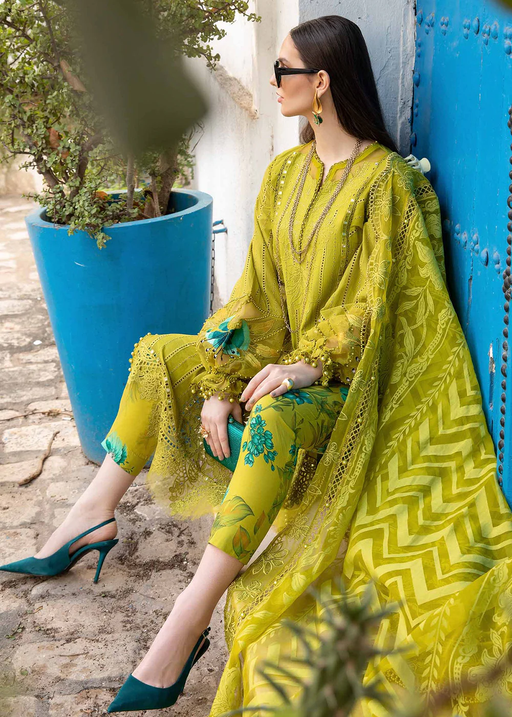 Unstitched Voyage a' Luxe Lawn '24 by Maria B | D-2408-A - Image 5