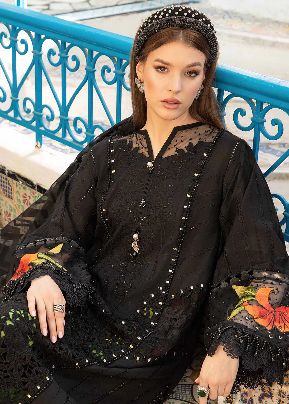 Unstitched Voyage a' Luxe Lawn '24 by Maria B | D-2408-B - Image 2