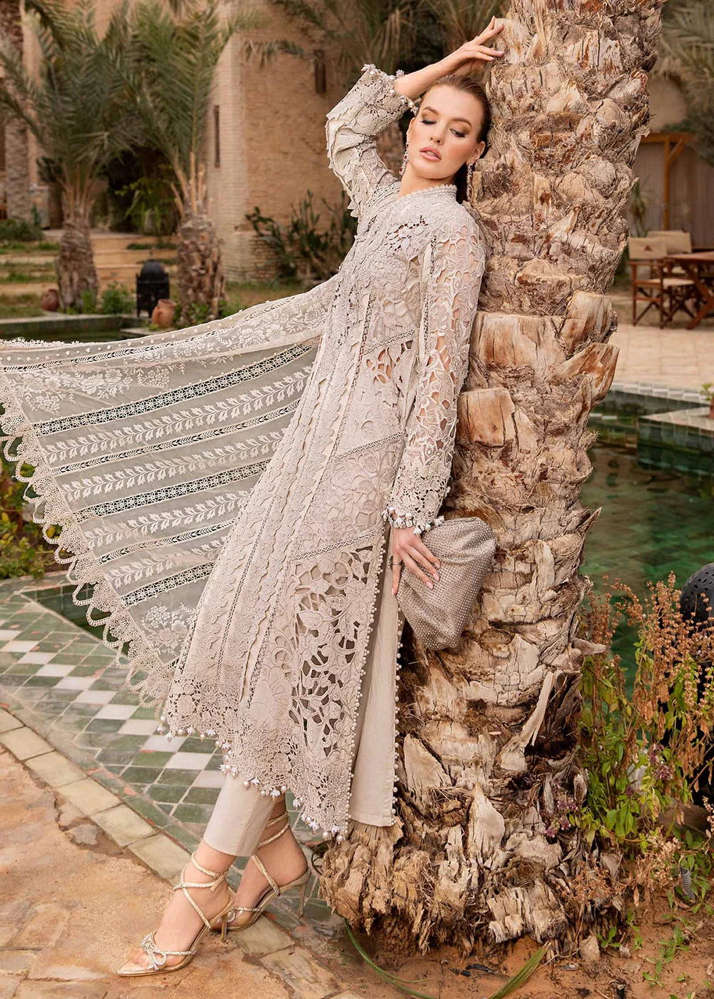Unstitched Voyage a' Luxe Lawn '24 by Maria B | D-2409-A - Image 3