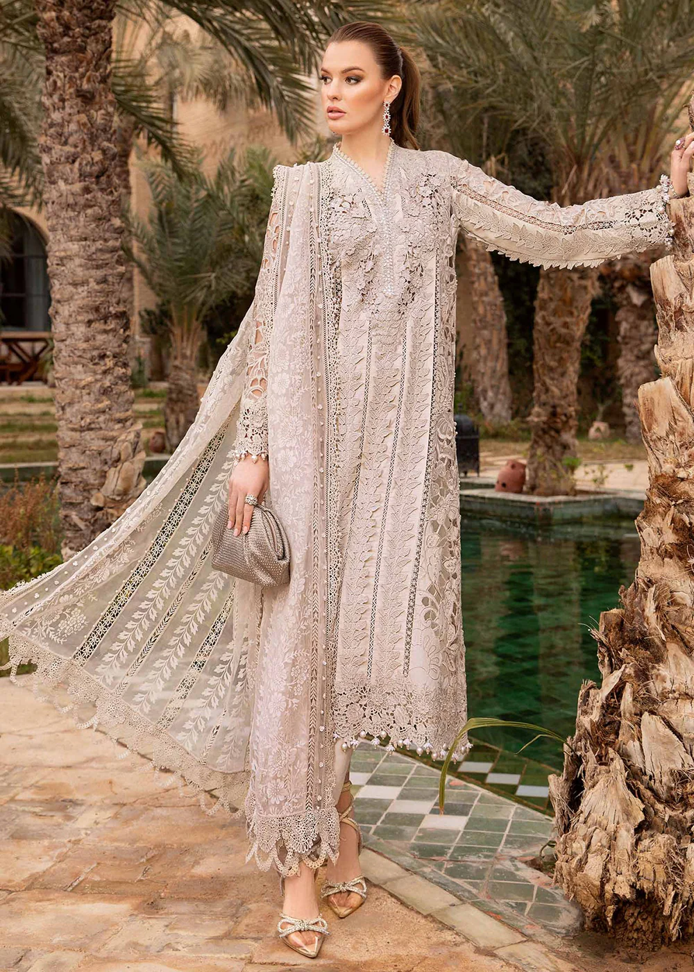 Unstitched Voyage a' Luxe Lawn '24 by Maria B | D-2409-A - Image 4