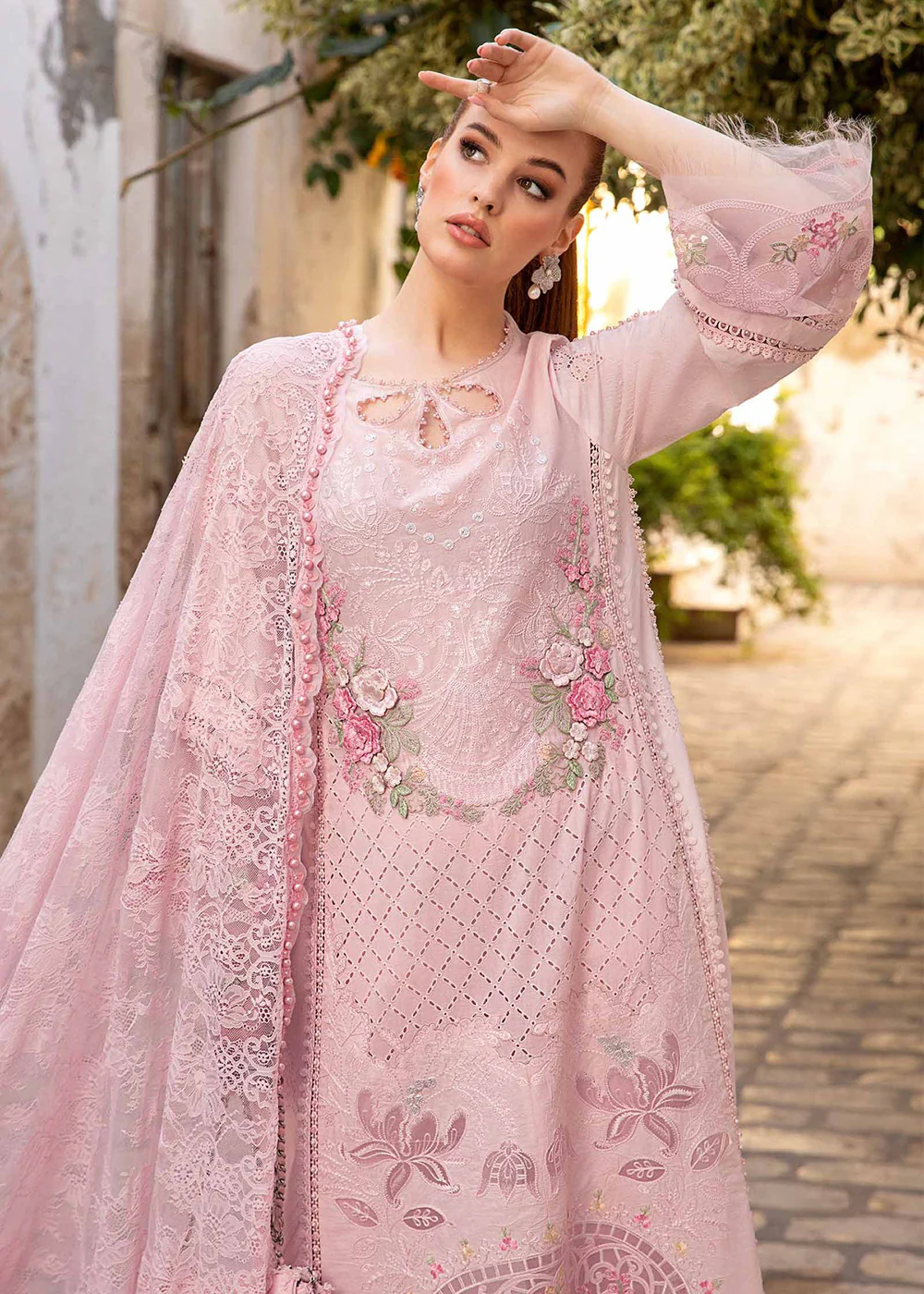 Unstitched Voyage a' Luxe Lawn '24 by Maria B | D-2411-A - Image 2