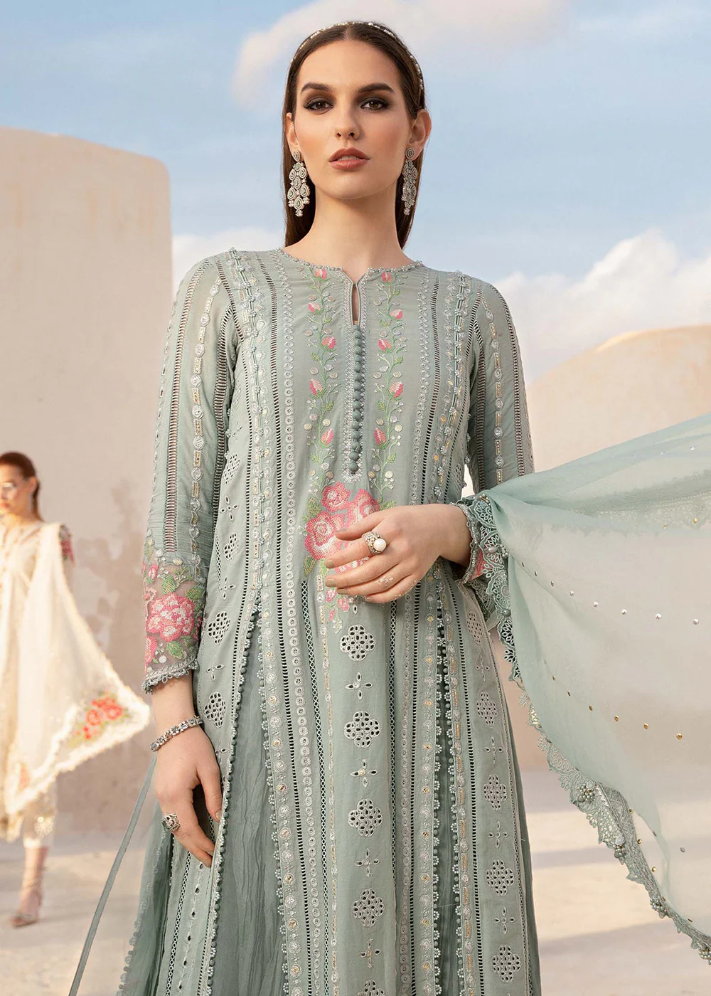 Unstitched Voyage a' Luxe Lawn '24 by Maria B | D-2412-B - Image 2