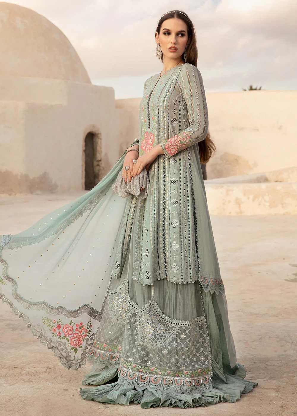 Unstitched Voyage a' Luxe Lawn '24 by Maria B | D-2412-B - Image 3