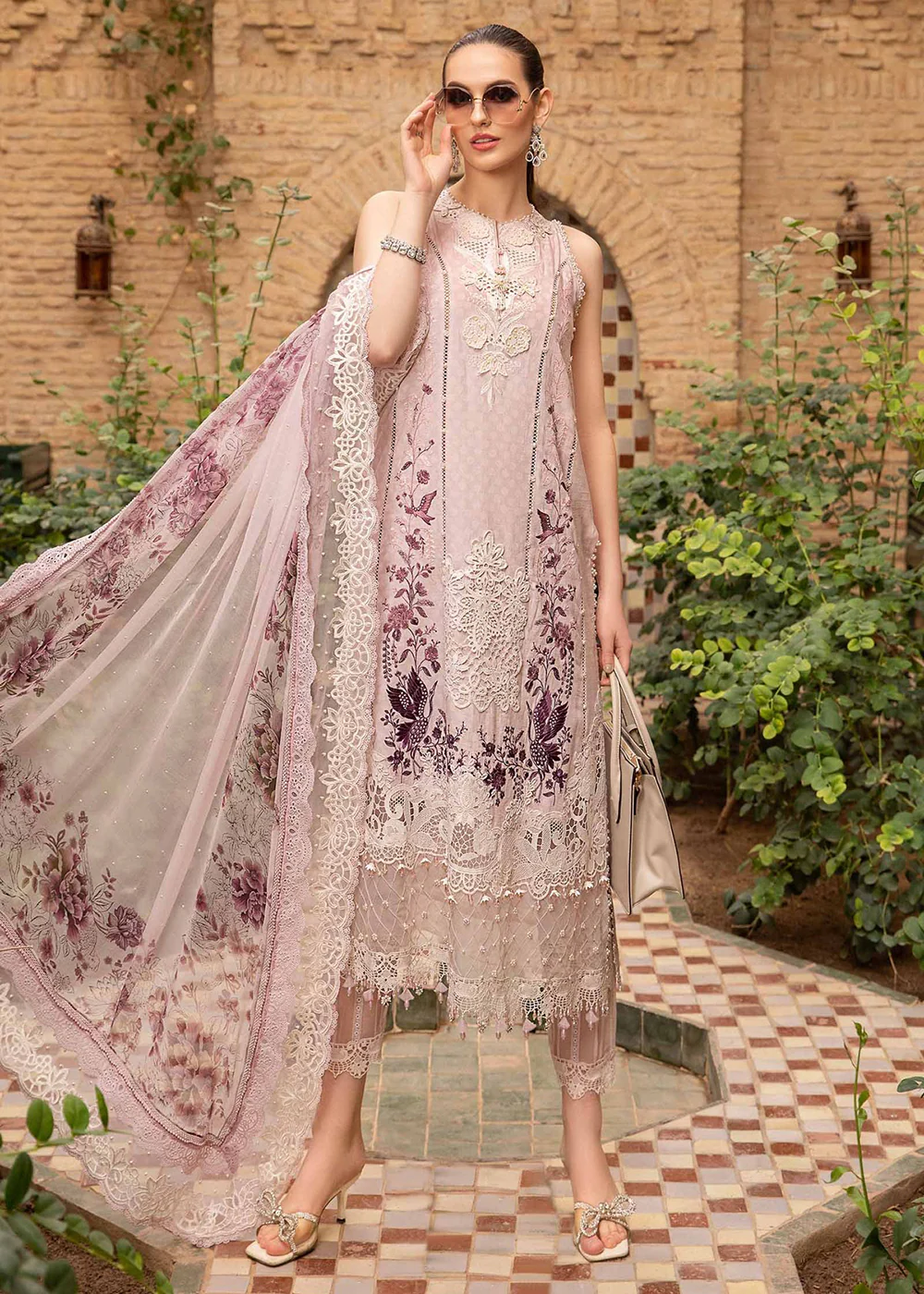 Unstitched Voyage a' Luxe Lawn '24 by Maria B | D-2414-A - Image 3