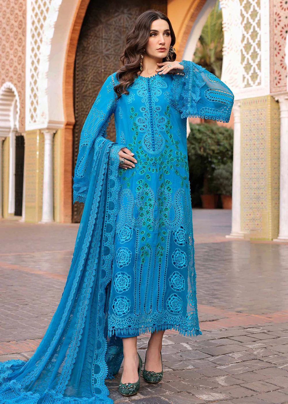 Unstitched Voyage a'LUXE Luxury Lawn '25 by Maria B | D-2503-B - Image 5