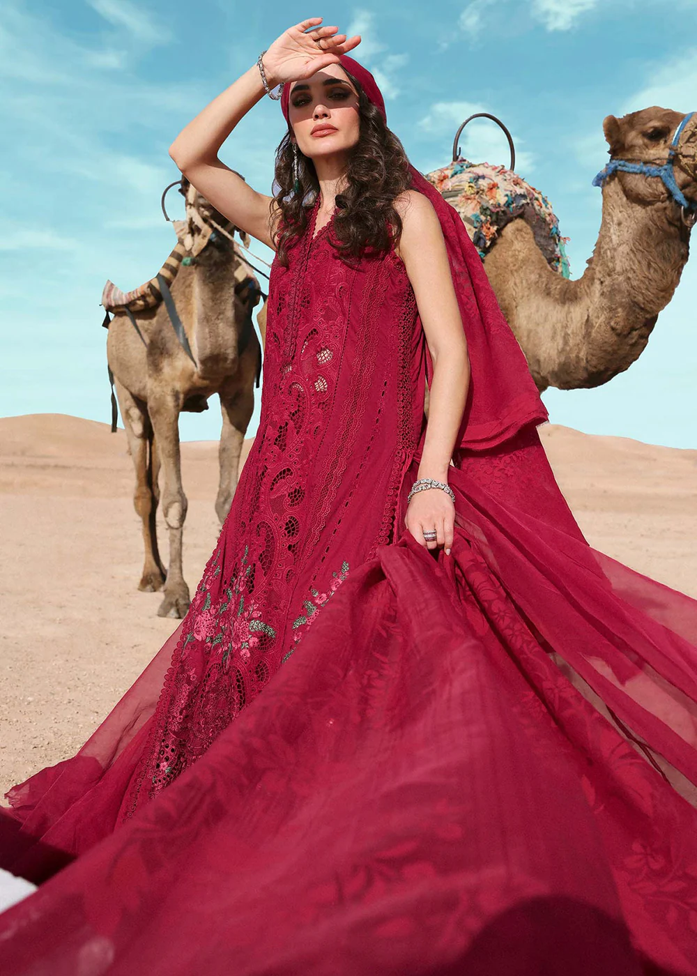 Unstitched Voyage a'LUXE Luxury Lawn '25 by Maria B | D-2504-A - Image 5