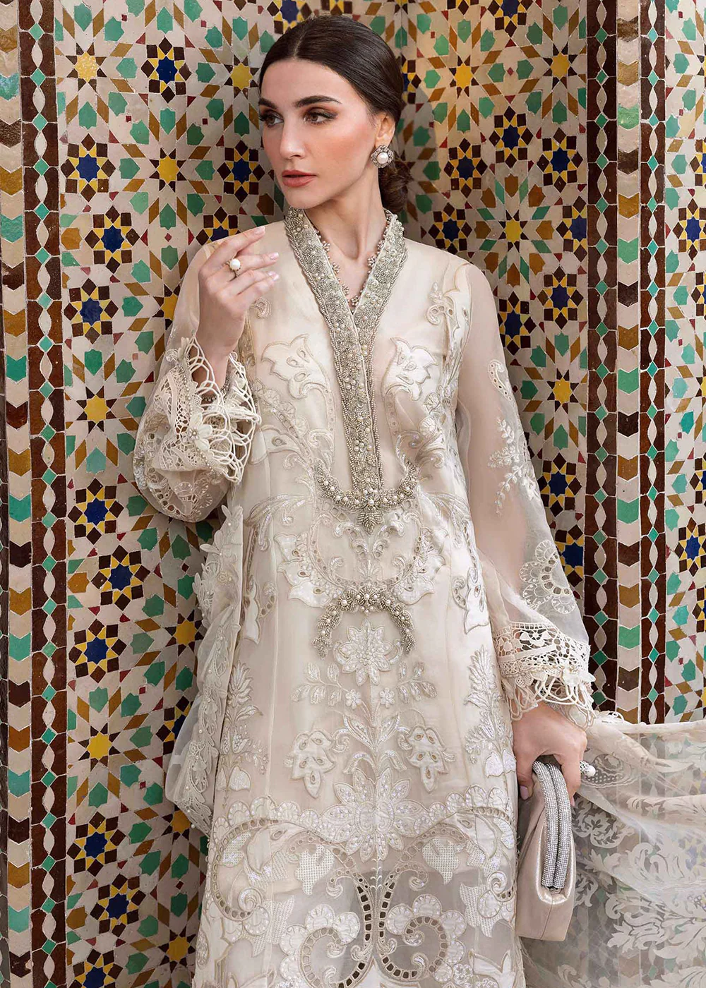 Unstitched Voyage a'LUXE Luxury Lawn '25 by Maria B | D-2506-A - Image 4