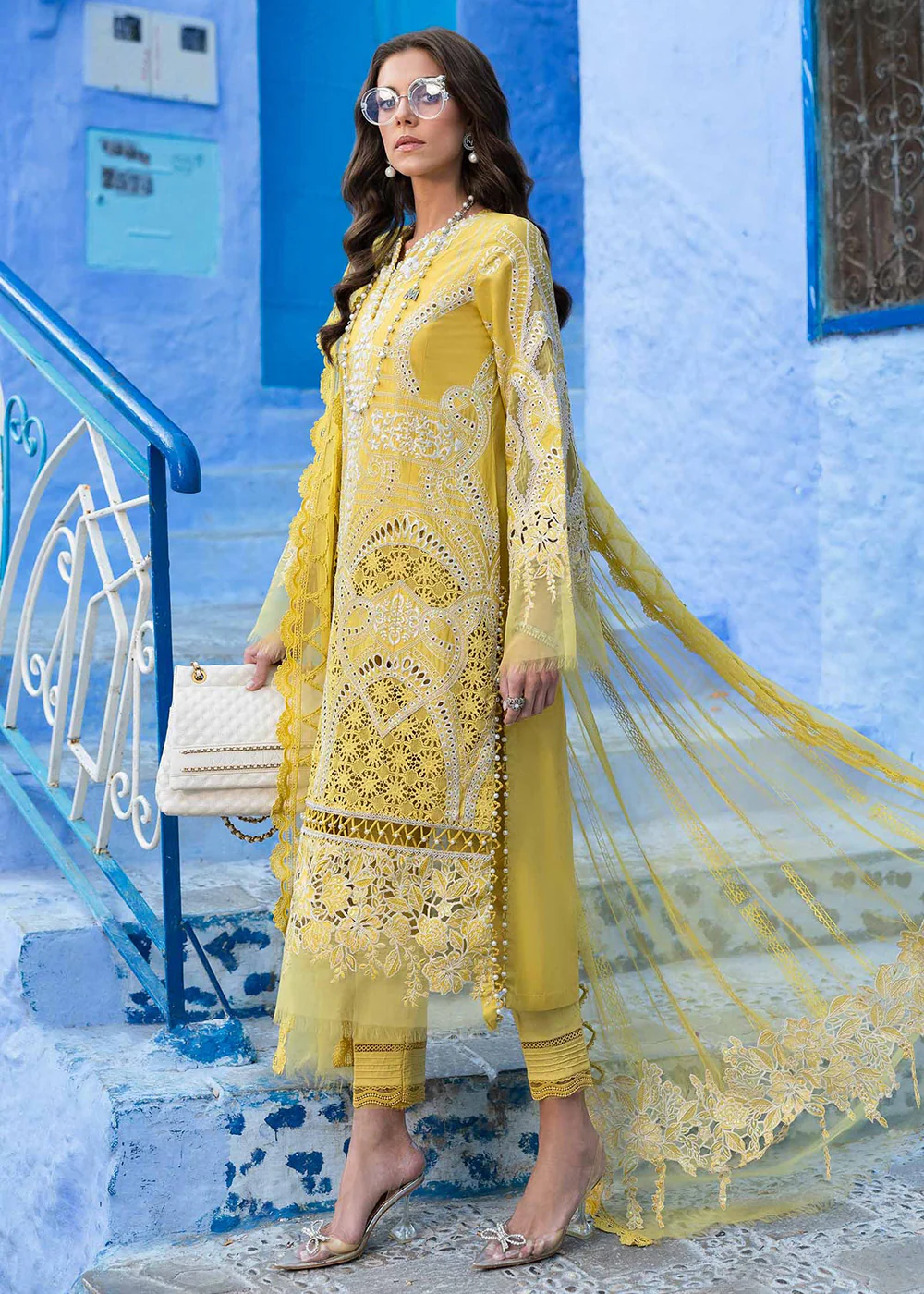Unstitched Voyage a'LUXE Luxury Lawn '25 by Maria B | D-2512-A - Image 3