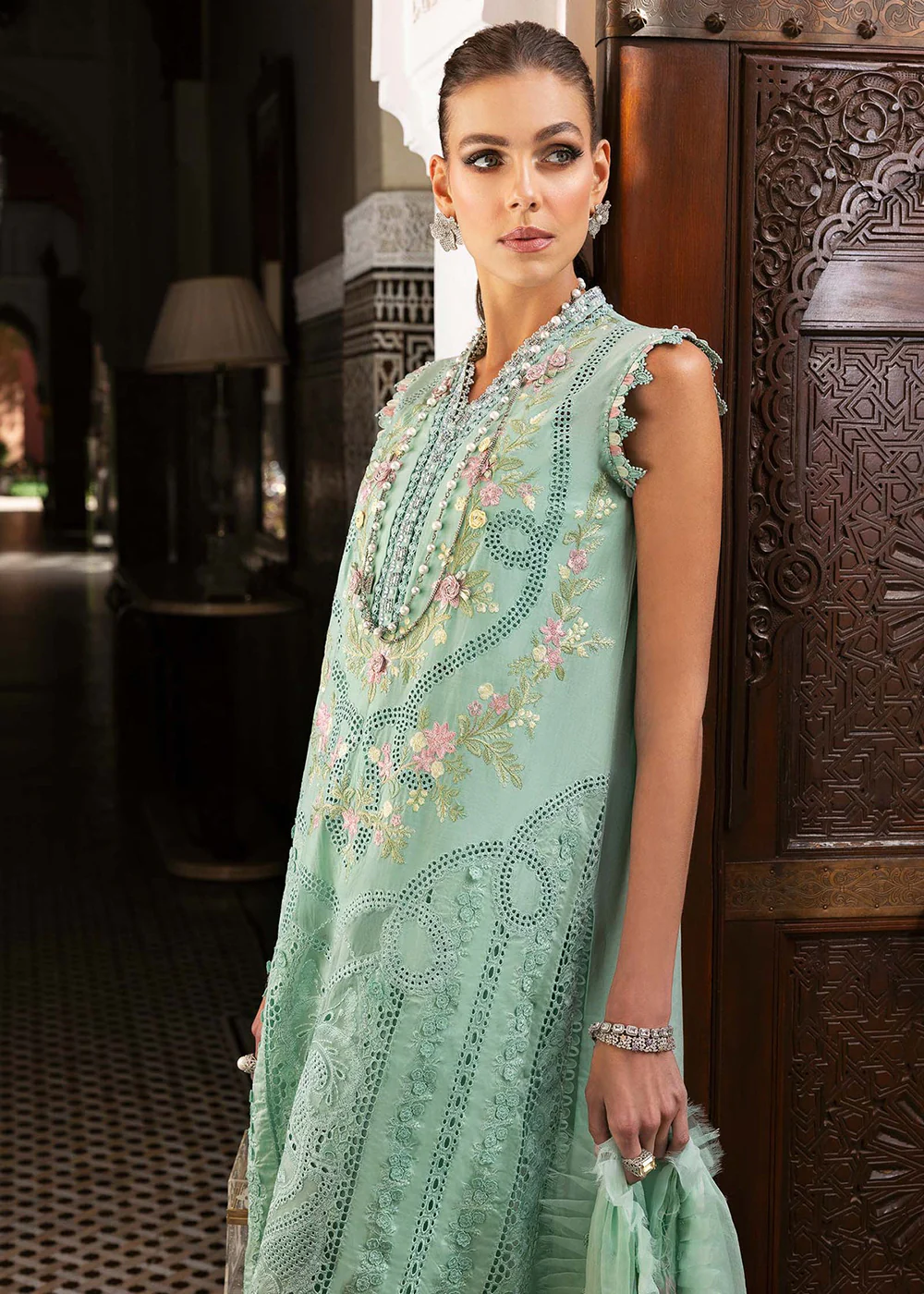 Unstitched Voyage a'LUXE Luxury Lawn '25 by Maria B | D-2514-A - Image 6