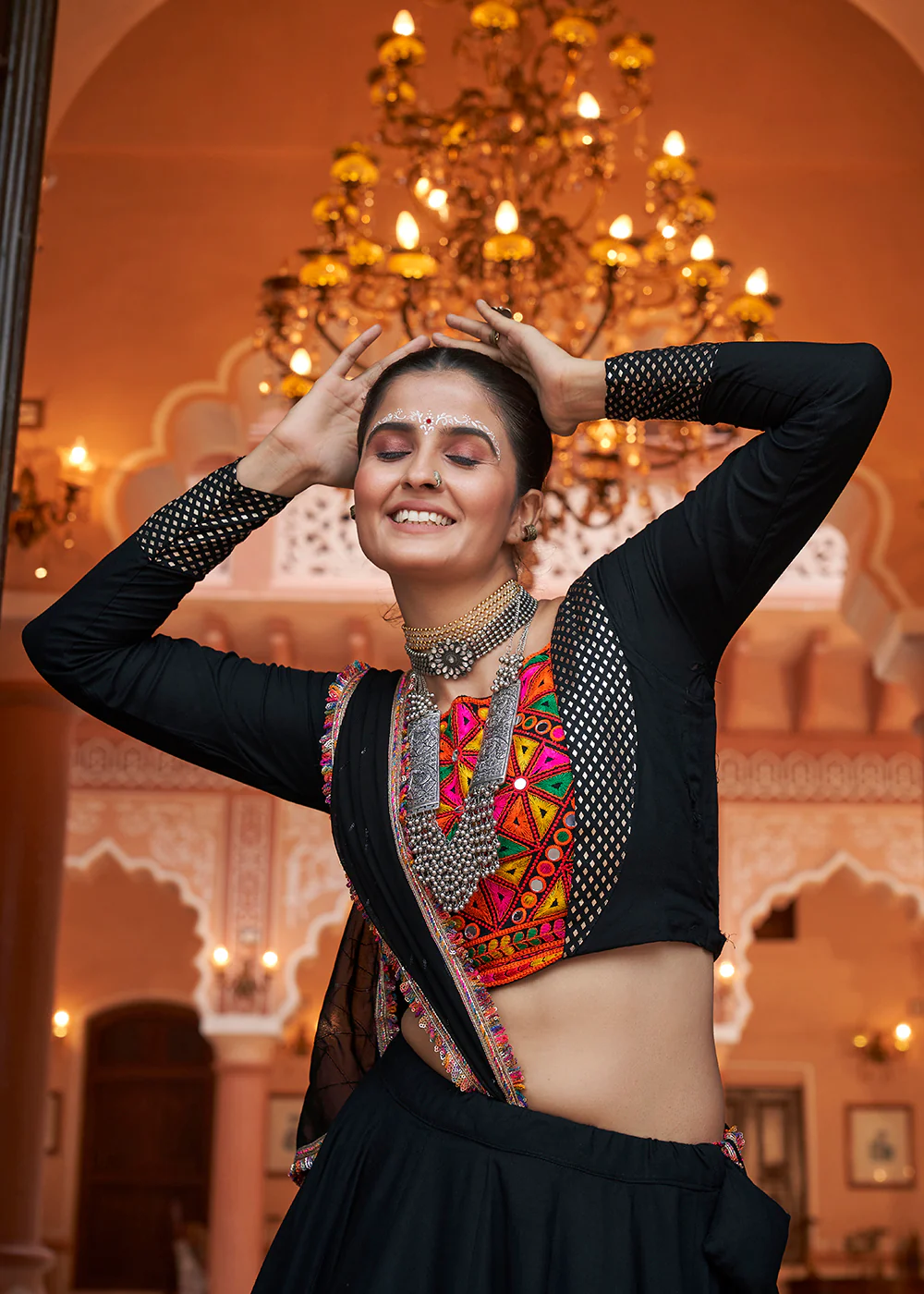 Viscose Rayon Black Navratri Wear Chaniya Choli - Image 6