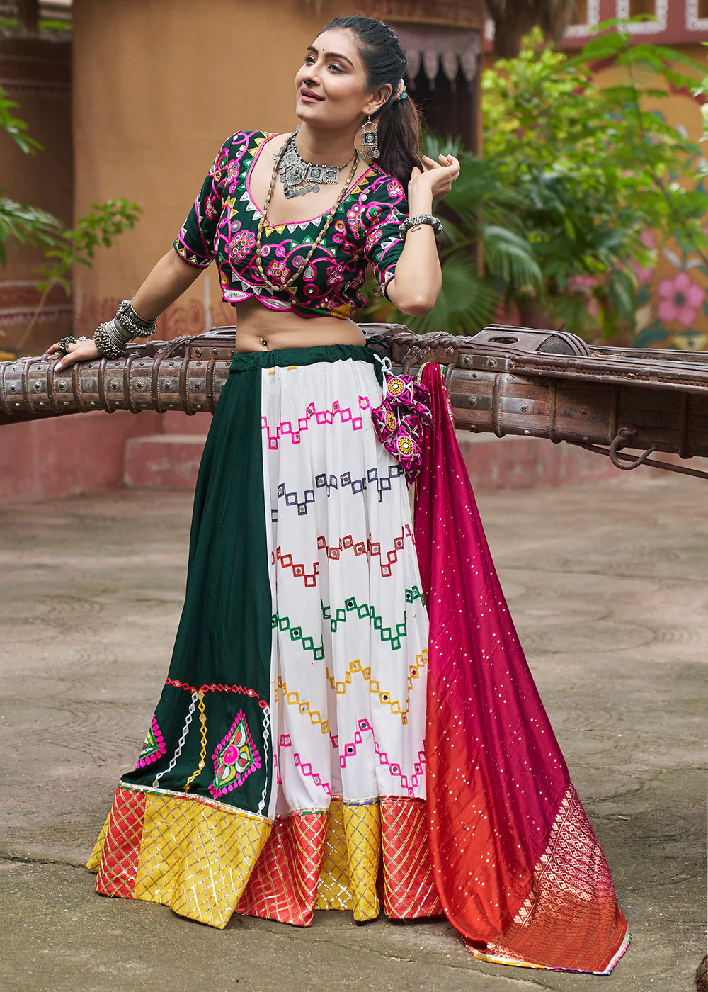 Viscose Rayon Chaniya Choli for Navratri in Multicolor