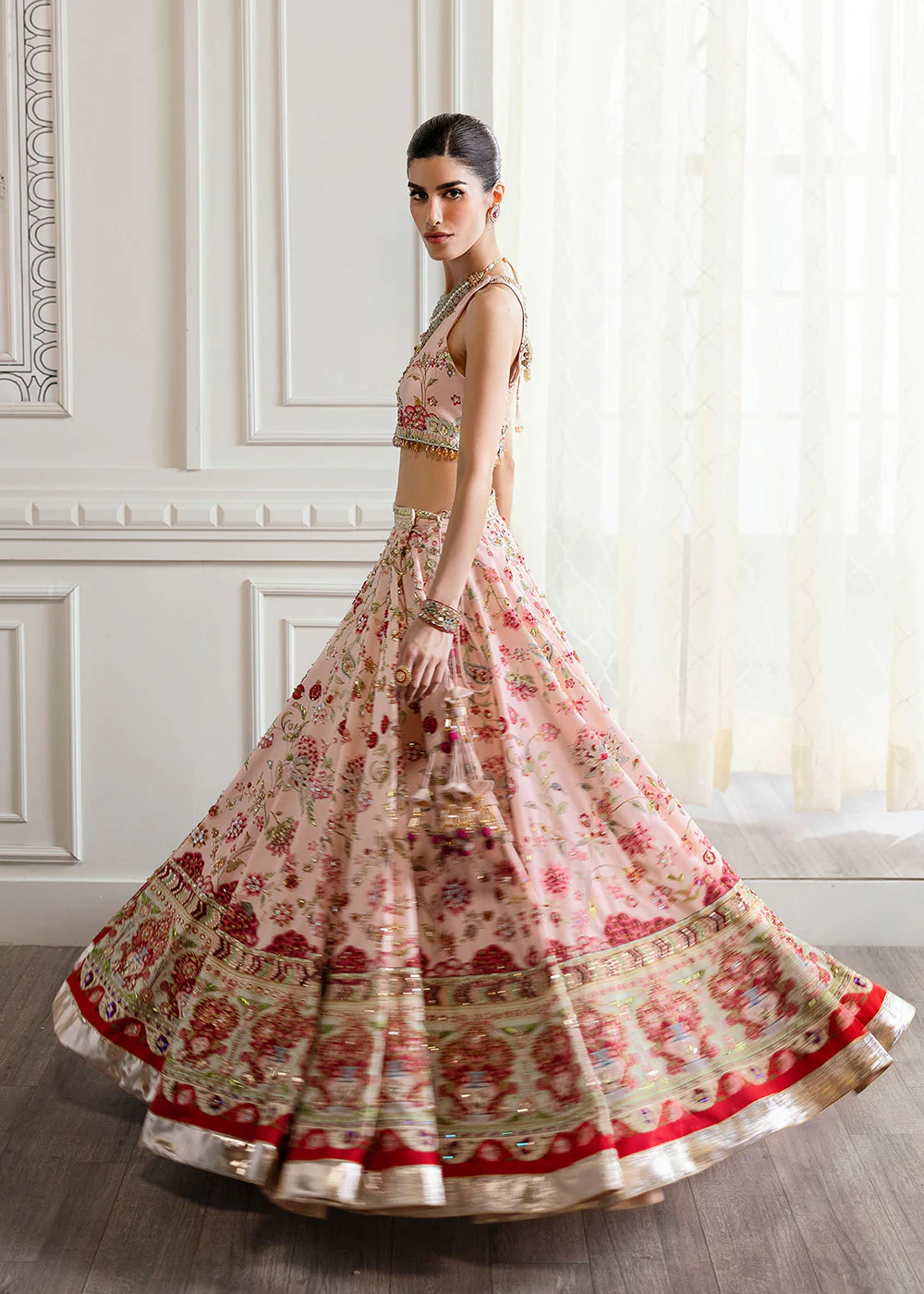 Wedding Collection '24 by Crimson X Saira Shakira | Chinoiserie Lehnga - Image 4