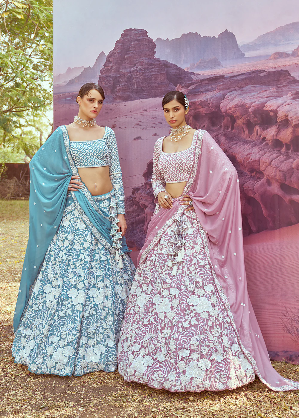 Wedding Lavender Georgette Embroidered Designer Lehenga Choli - Image 6