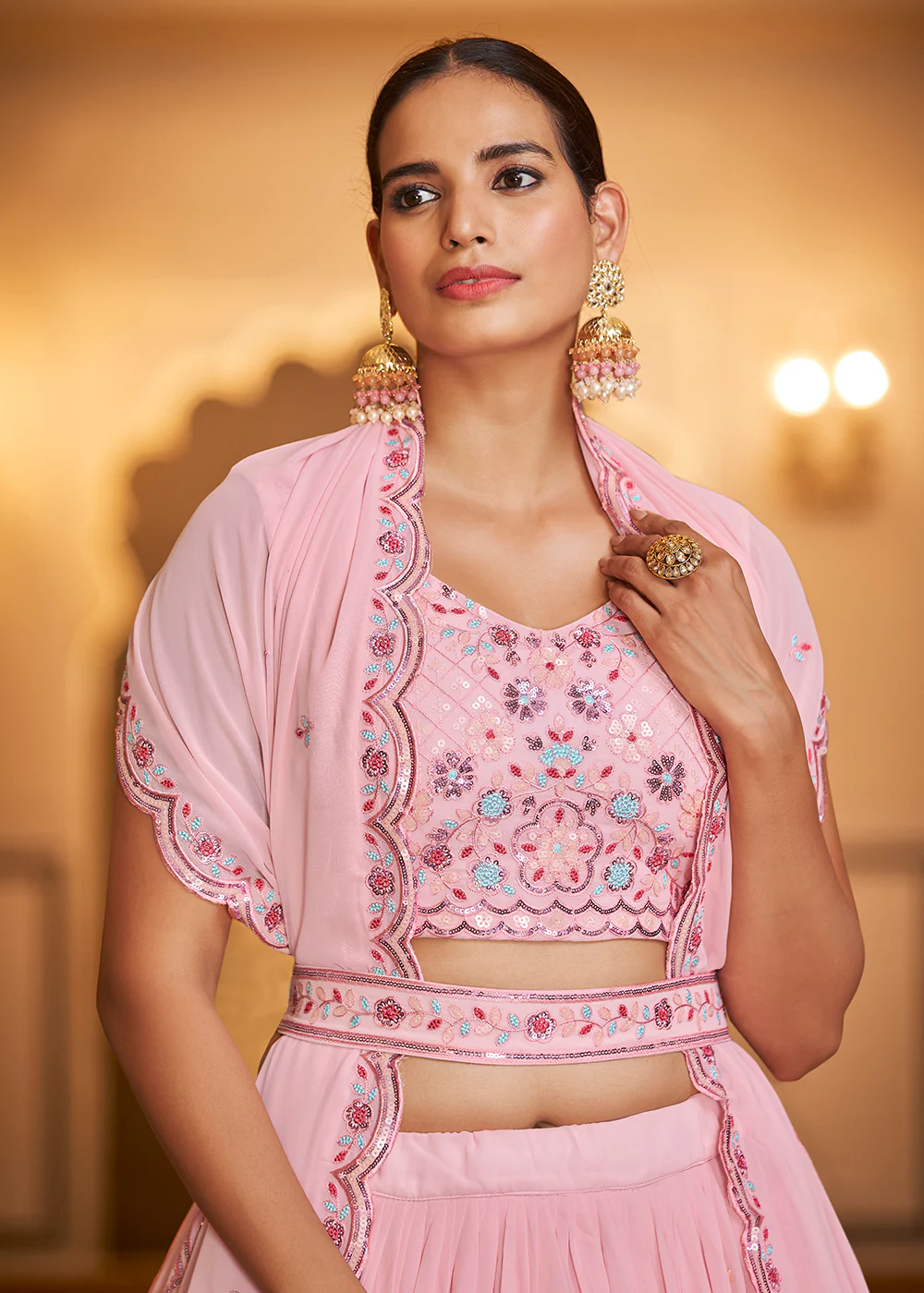 Wedding Reception Fanciable Pink Trendy Lehenga Choli - Image 2