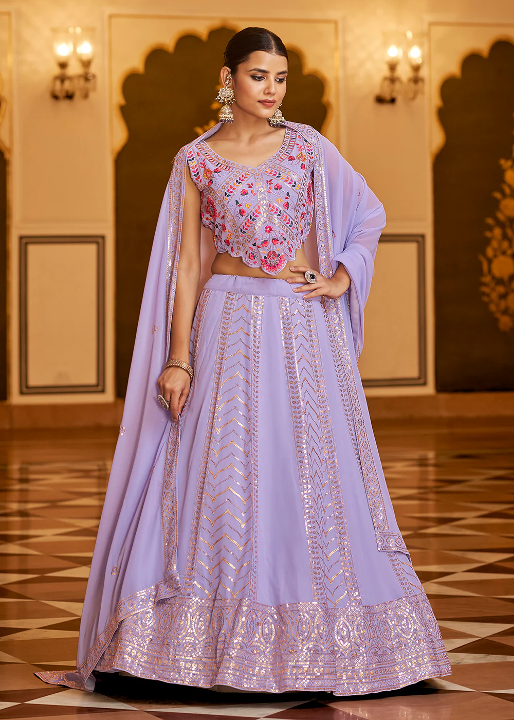 Wedding Reception Greatest Lavender Trendy Lehenga Choli
