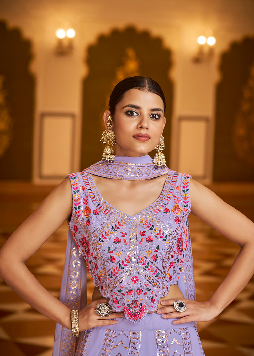 Wedding Reception Greatest Lavender Trendy Lehenga Choli - Image 4