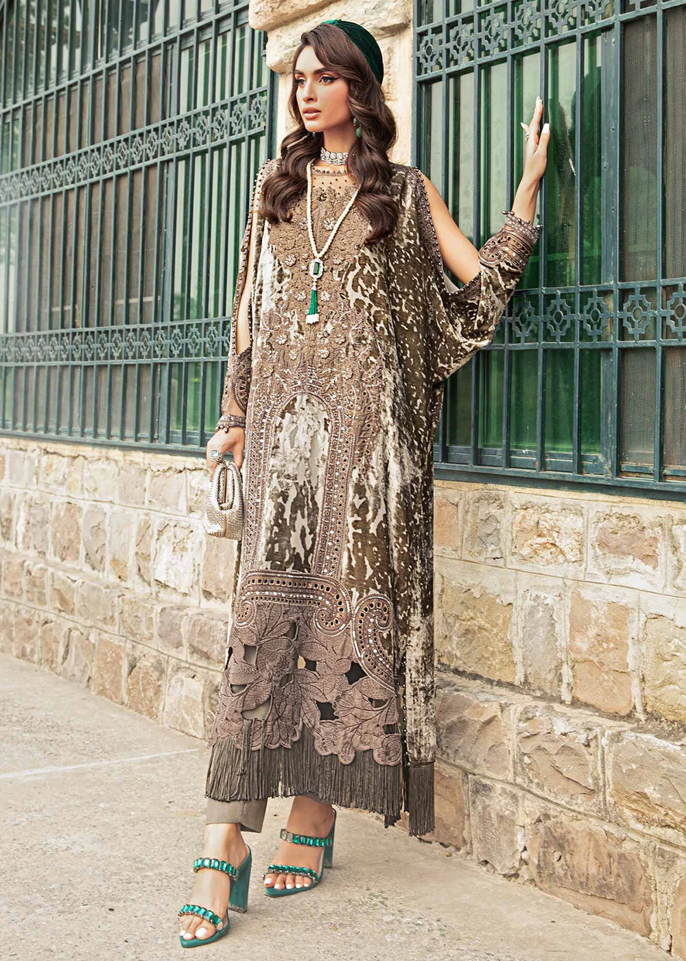 Winter Luxe 2024 by Maria B | DL-1201 Coffee - Image 8