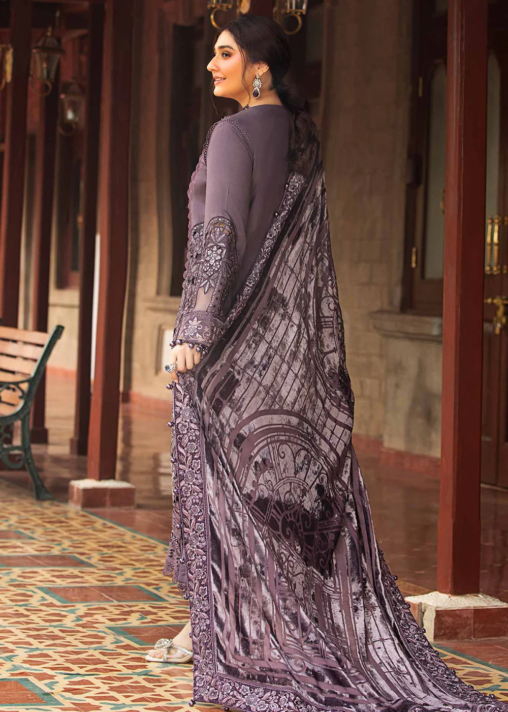 Winter Luxe 2024 by Maria B | DL-1202 Lilac - Image 3