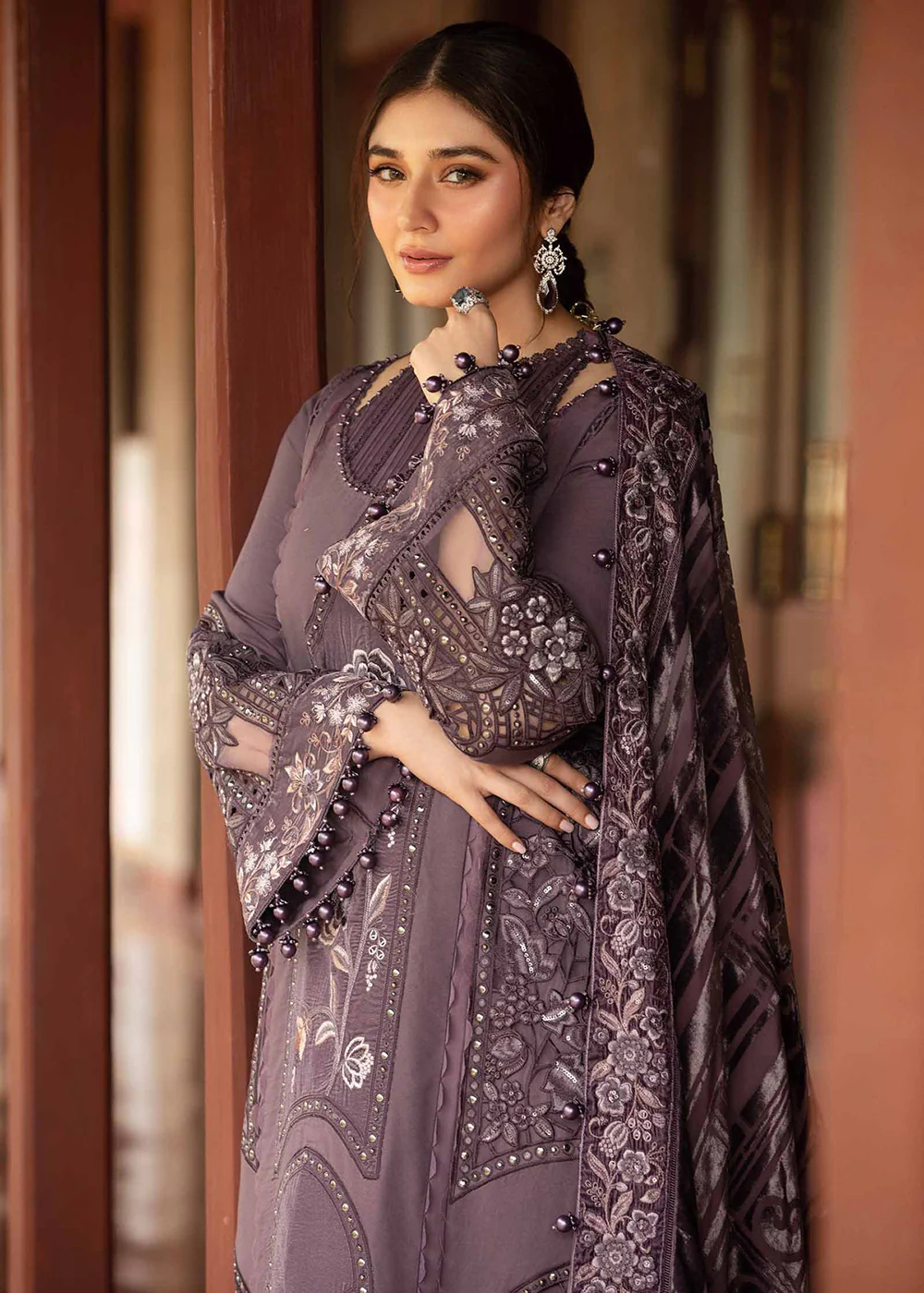 Winter Luxe 2024 by Maria B | DL-1202 Lilac - Image 5