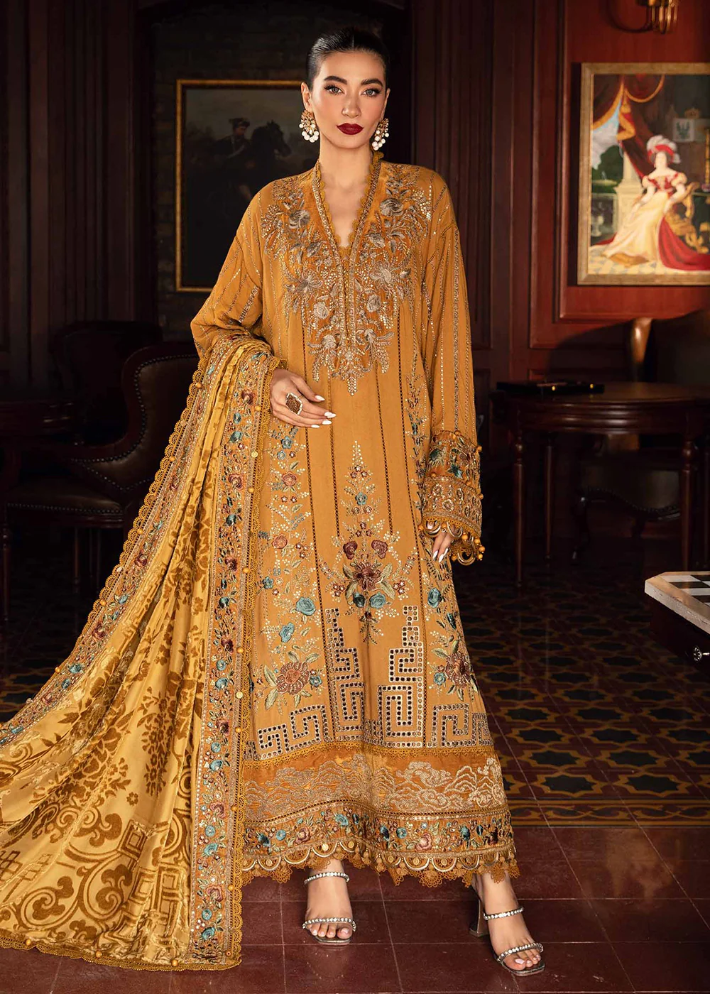 Winter Luxe 2024 by Maria B | DL-1207 Mustard