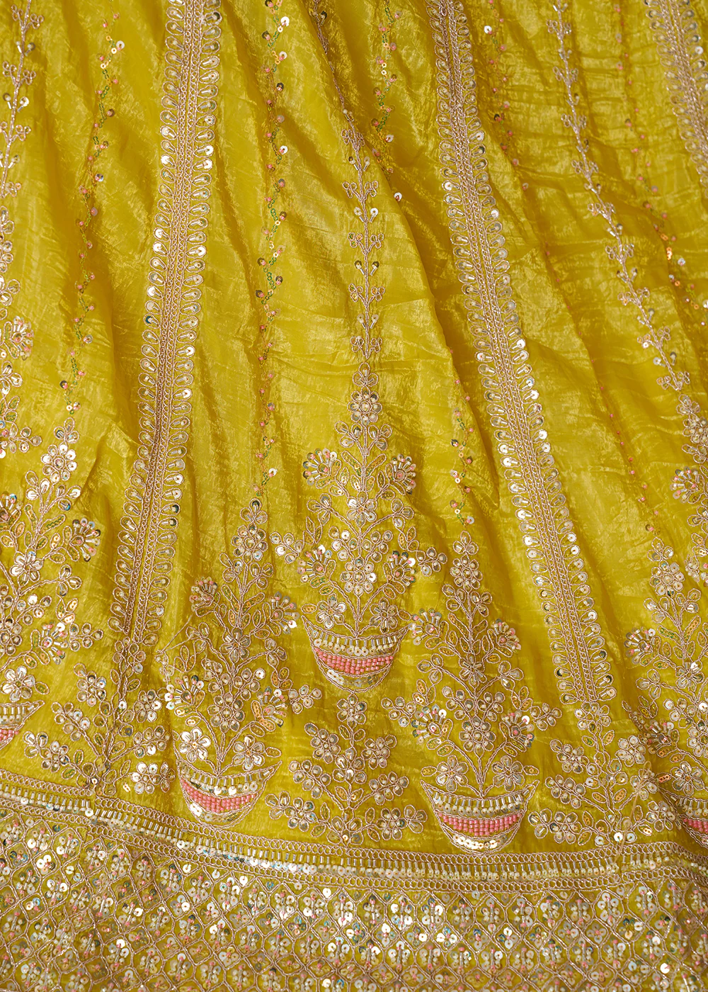 Yellow Jimmy Choo Material Wedding Festive Lehenga Choli - Image 5