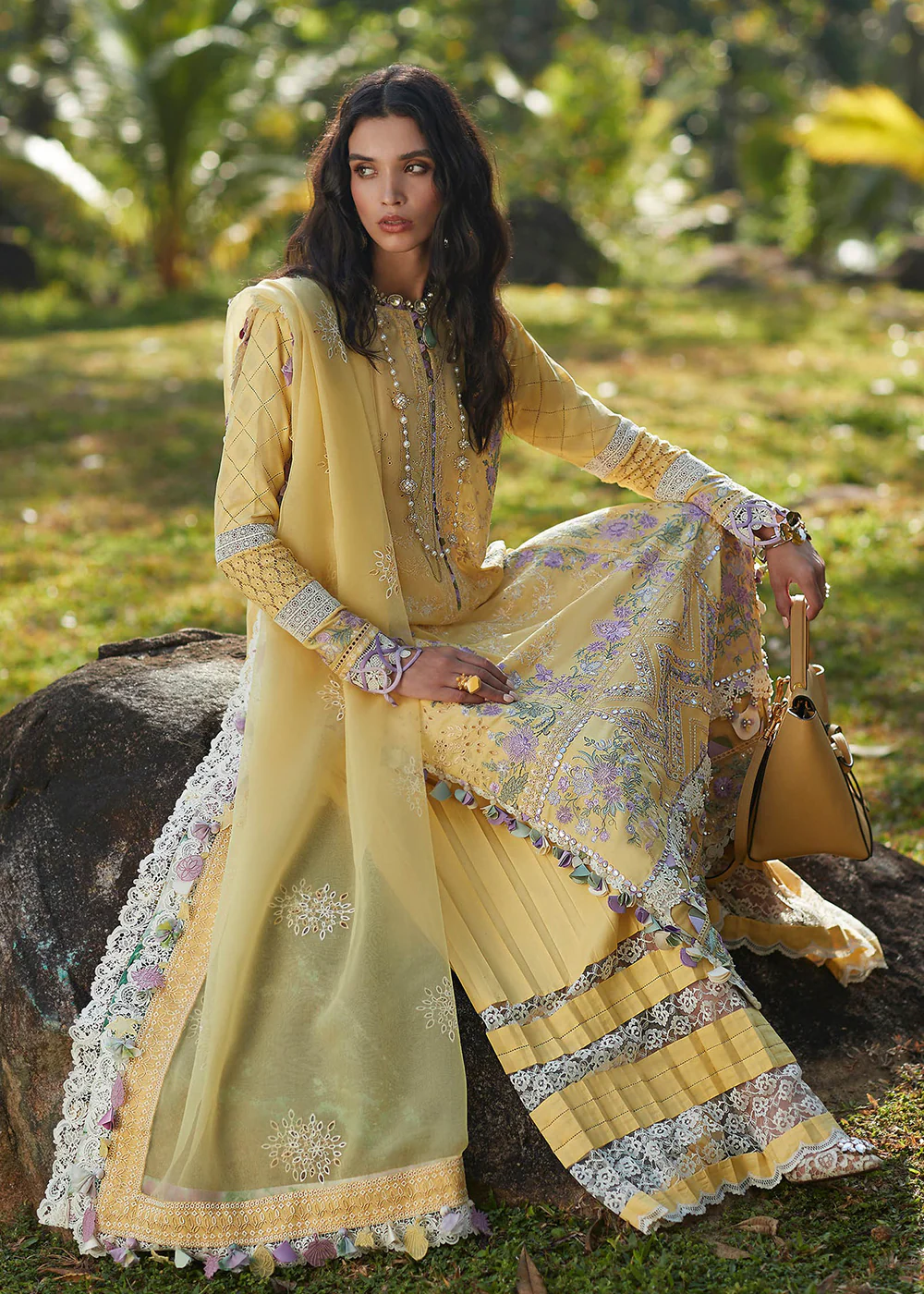 Yellow Lawn Suit - Elan - Luxury Lawn '23 - IRA-EL23-01B - Image 4