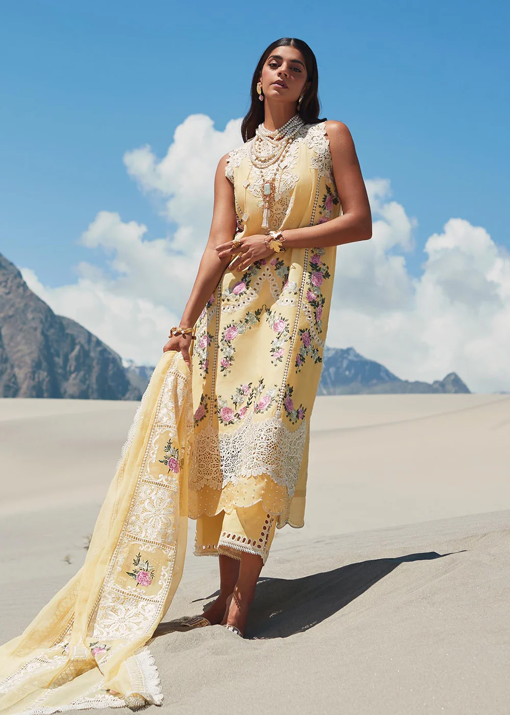 Yellow Lawn Suit - Saira Shakira X Crimson Luxury Lawn '23 - Serendipity - D3A - Image 6