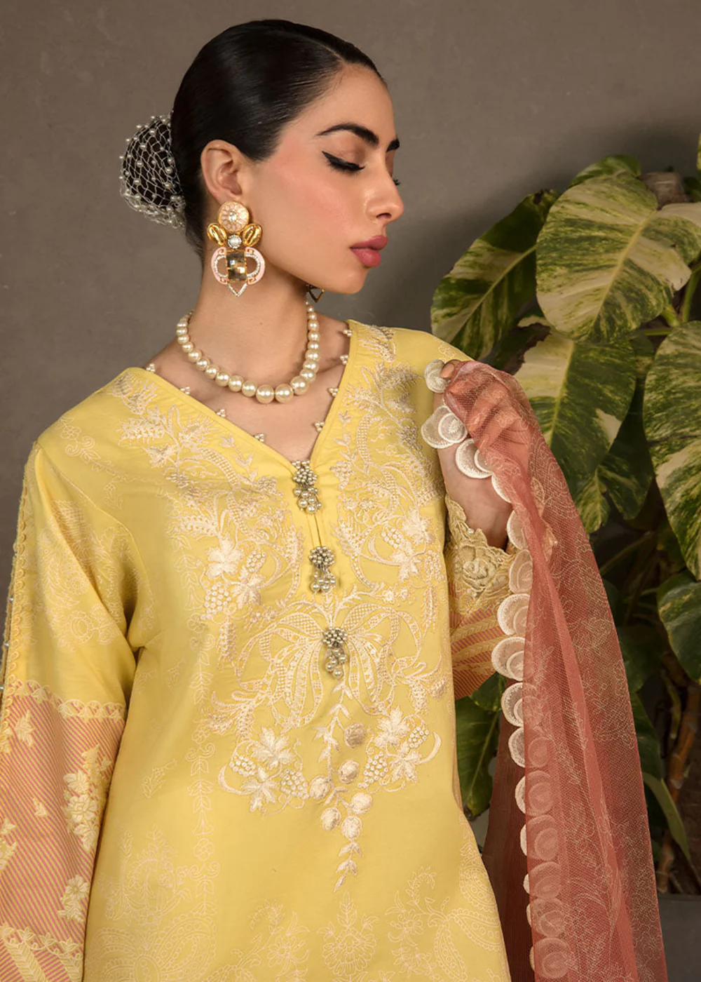 Yellow Luxury Lawn Suit | Rang Rasiya | Florence Lawn '23 | ZINNIA - D4 - Image 2
