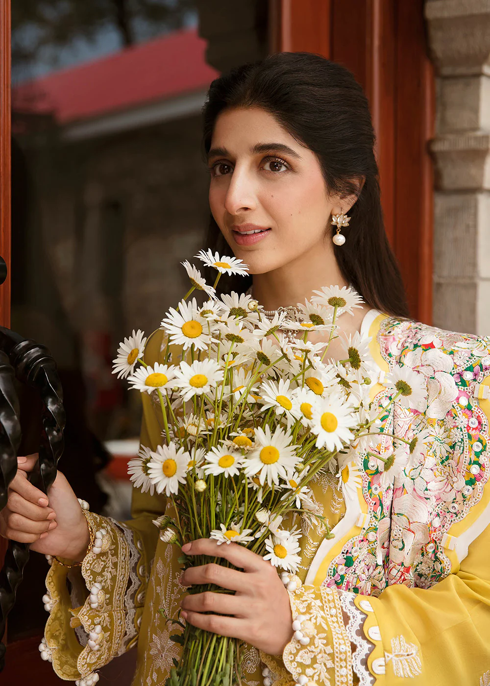 Yellow Luxury Lawn Suit | Zaha | Festive Lawn '23 | FERESHTEH - ZF23-01 - Image 2
