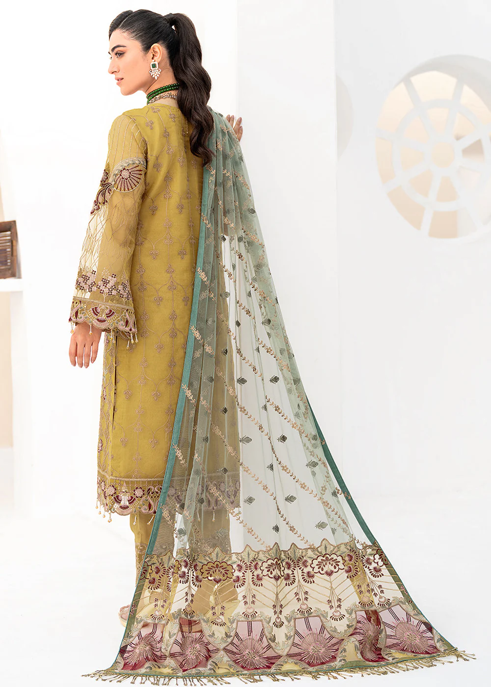 Yellow Organza Suit - Ramsha Minhal Collection Vol 8 - #M-805 - Image 3