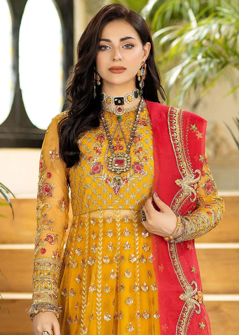 Yellow Wedding Formal Suit | Imrozia Premium | Jhalak '23 | I-182 - AAFREEN - Image 2