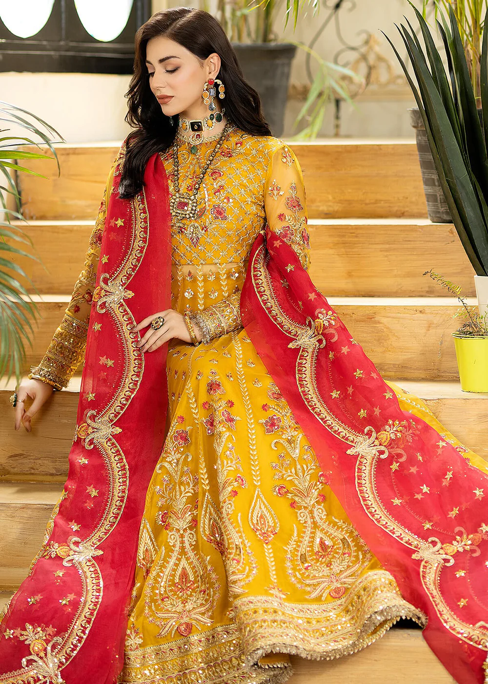 Yellow Wedding Formal Suit | Imrozia Premium | Jhalak '23 | I-182 - AAFREEN - Image 4