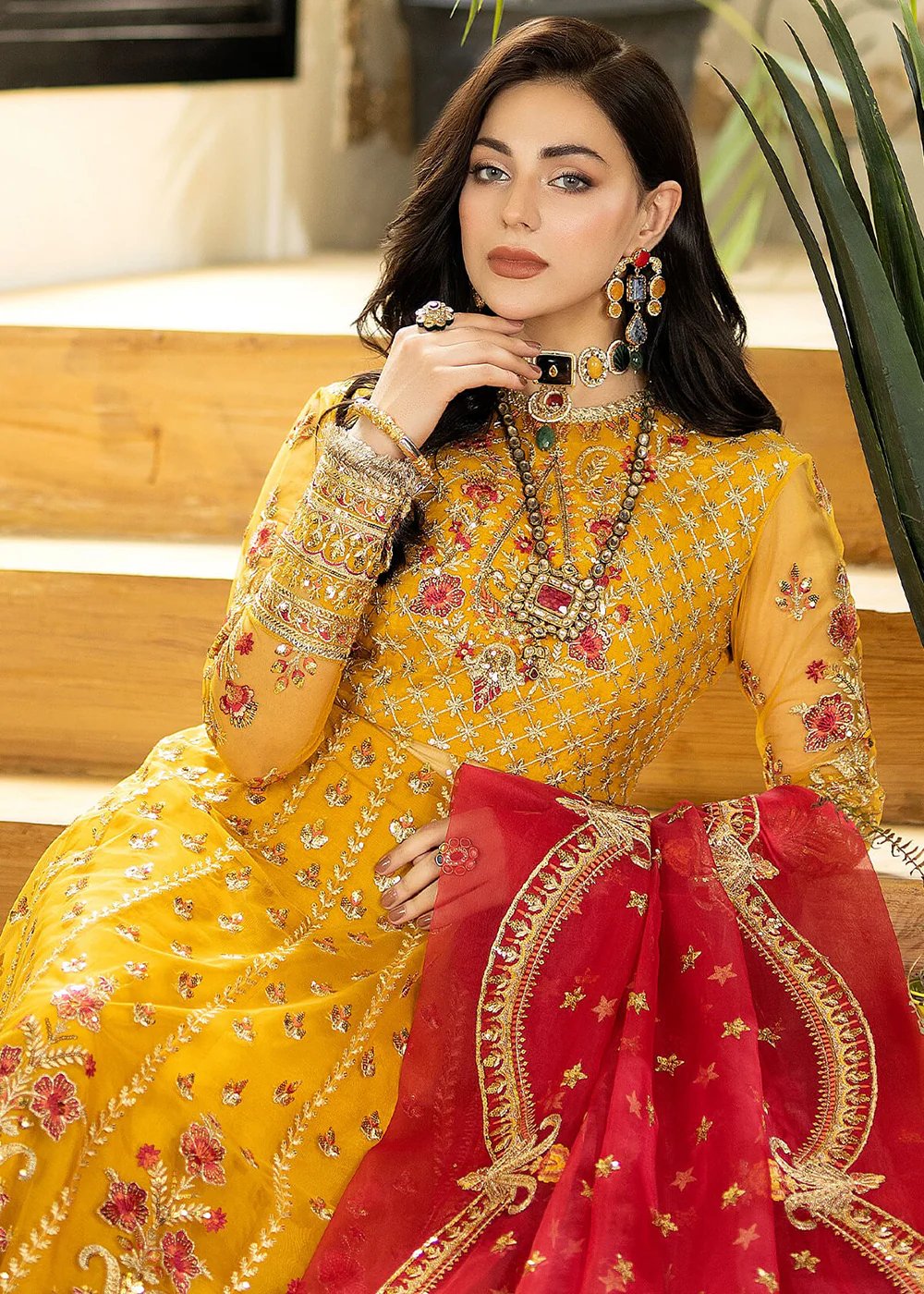 Yellow Wedding Formal Suit | Imrozia Premium | Jhalak '23 | I-182 - AAFREEN - Image 5