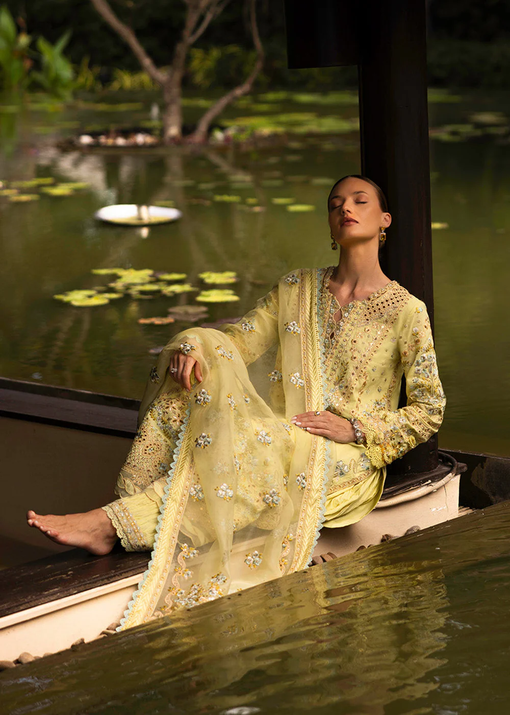 Zinnia Unstitched Luxury Lawn '25 by Faiza Saqlain | Azalea - Image 6