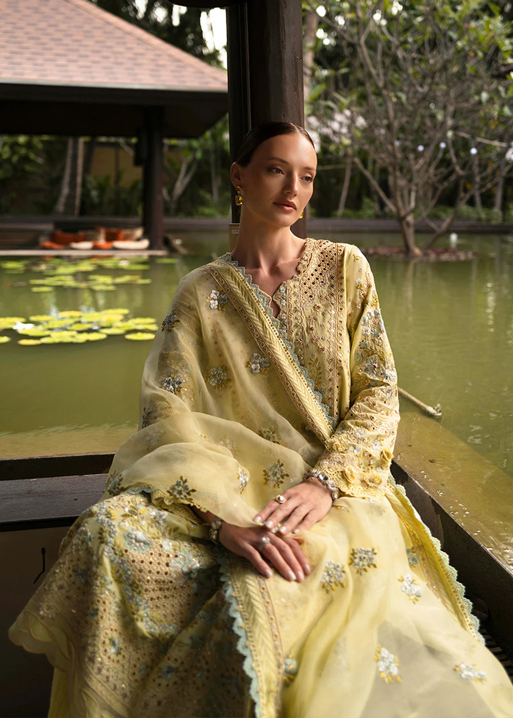 Zinnia Unstitched Luxury Lawn '25 by Faiza Saqlain | Azalea - Image 7